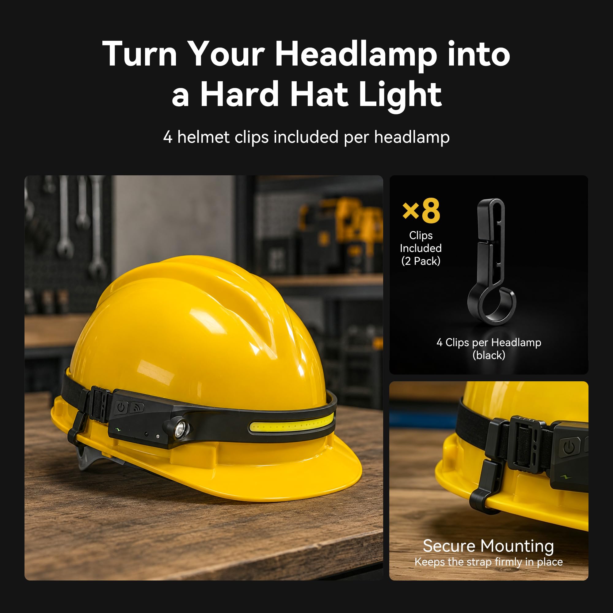 Linterna frontal, paquete de 2 faros LED recargables de 1200 lúmenes, 2 COB de haz ancho de 230° con sensor de movimiento brillante, 5 modos, ligera, impermeable, para correr, acampar y senderismo