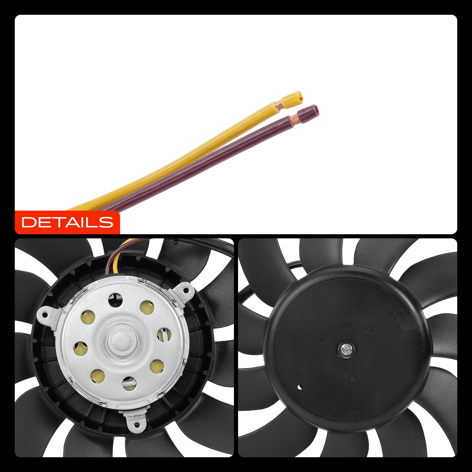 Frankberg 1x Lüfter Motorkühlung Kühlerlüfter Vorne Links Kompatibel mit A4 1.6L-3.0L 1997-2008 A6 2.0L 2001-2005 Exeo 3R2 1.6L-2.0L 2008-2013 Exeo ST 3R5 1.6L-2.0L 2009-2013