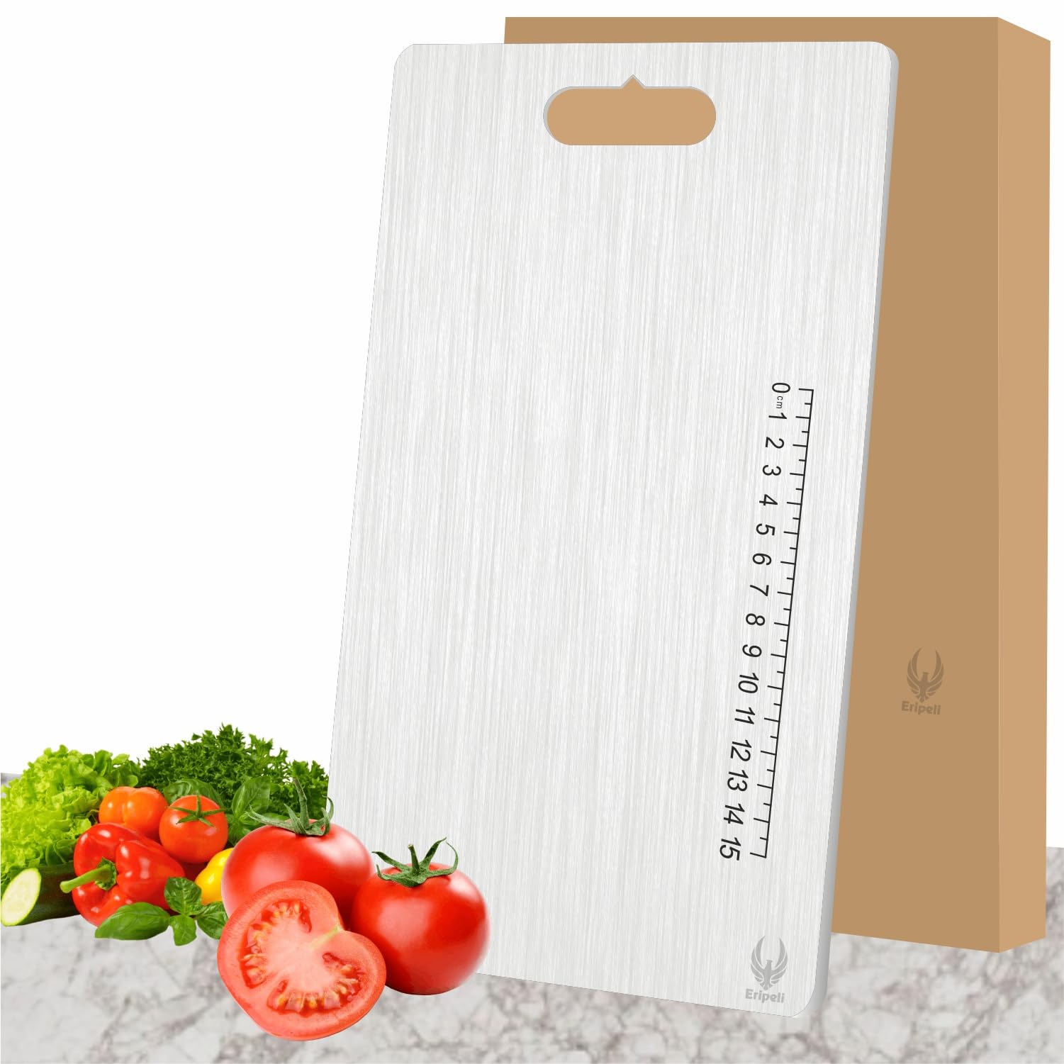 Eripeli Stainless Steel Counter Top Chopping Board for Kitchen-Heavy-Duty Cutting Board for Vegetables,Meats,vegitable,Fruits Cutter,Premium Metal,Roti mat (Chopping Board (35x25))
