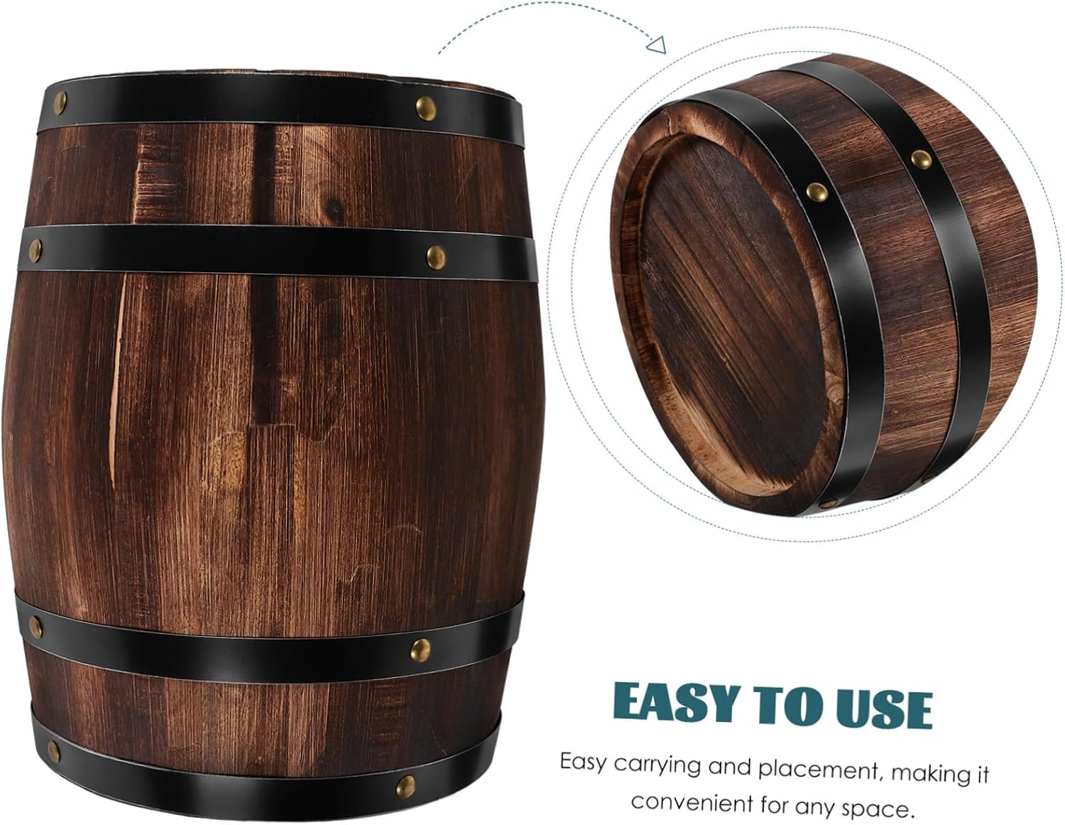 Wood Wine Barrel Antique Wooden Bucket Prop for Oktoberfest Party Decor