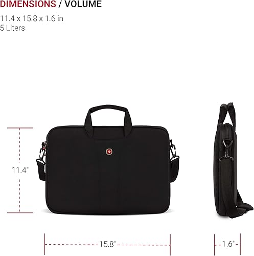 Miniatura 6 de Wenger Equipaje Slimcase Legacy, Negro -, Legacy - Funda acolchada para laptop con correa ajustable para el hombro