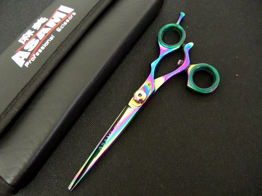 ASAMI Swivel Thumb 6" Profestional Barber Shears Titanium Coated ART6138