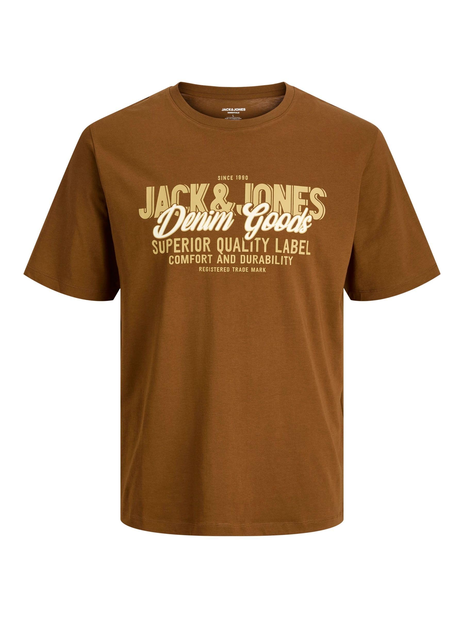 Jack & Jones Men's Marron Printed T-Shirt