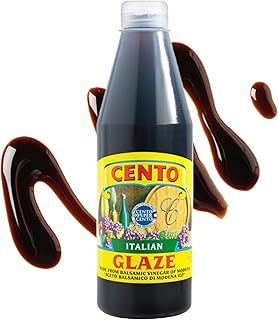 Cento Italian Balsamic Glaze, 13.8 Oz, Grape Balsamic Vinegar of Modena, Made in Italy - Cooking Drizzle for Caprese Salad, Side Dish Dressing, Turkey & Ham Glaze, Vinaigrette, Pizza & Desserts