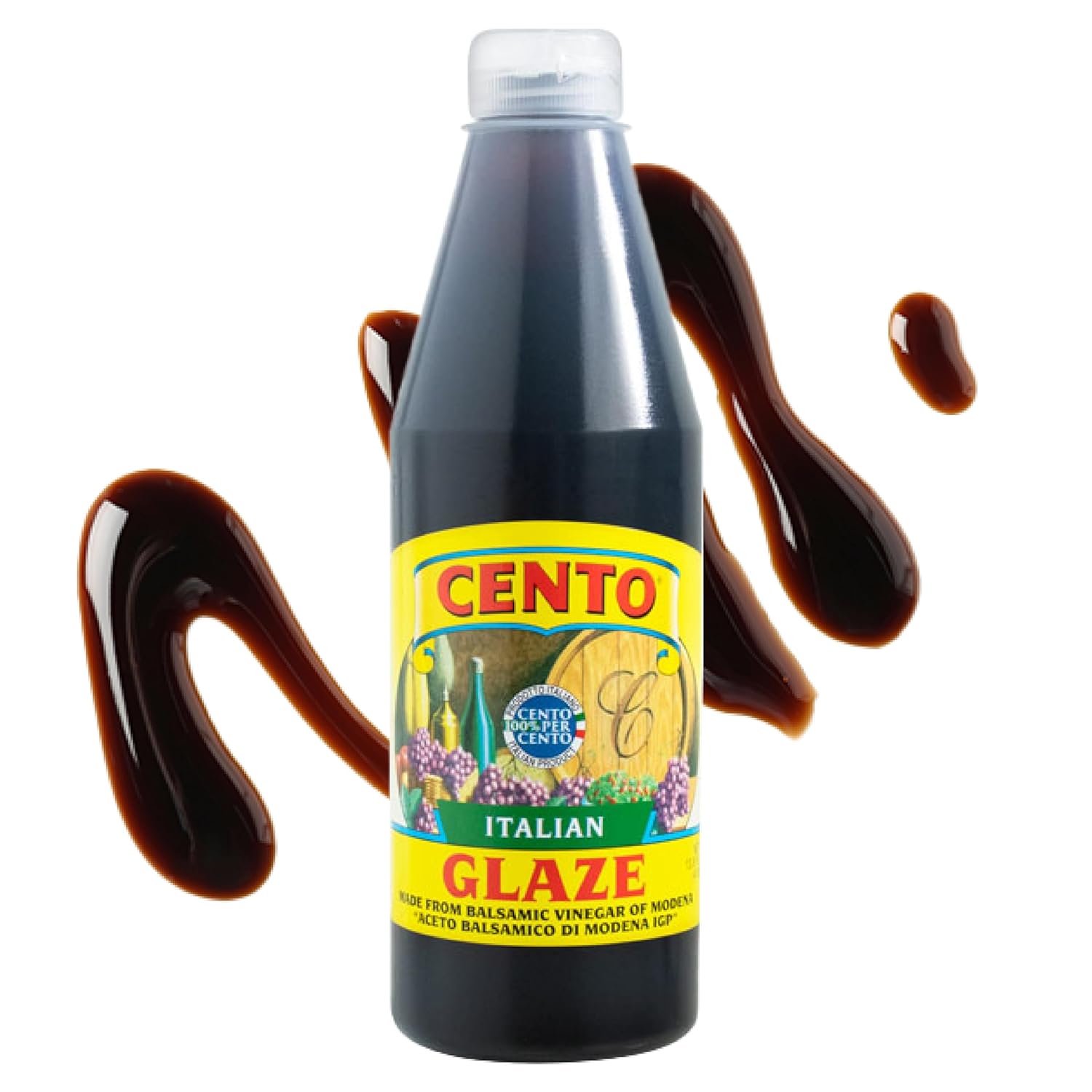 Cento Italian Balsamic Glaze, Vinegar of Modena, Made in Italy, 13.8 oz