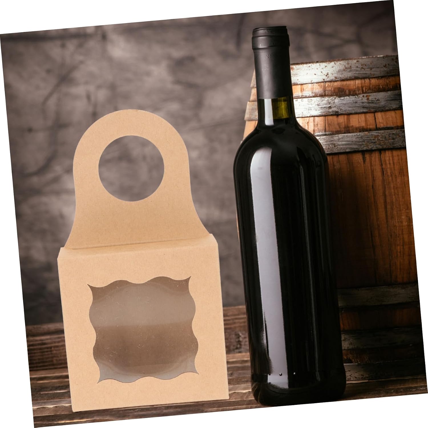 Kraft Paper Wine Bottle Boxes, 25pcs Portable Gift Boxes with Window Xmas image 5