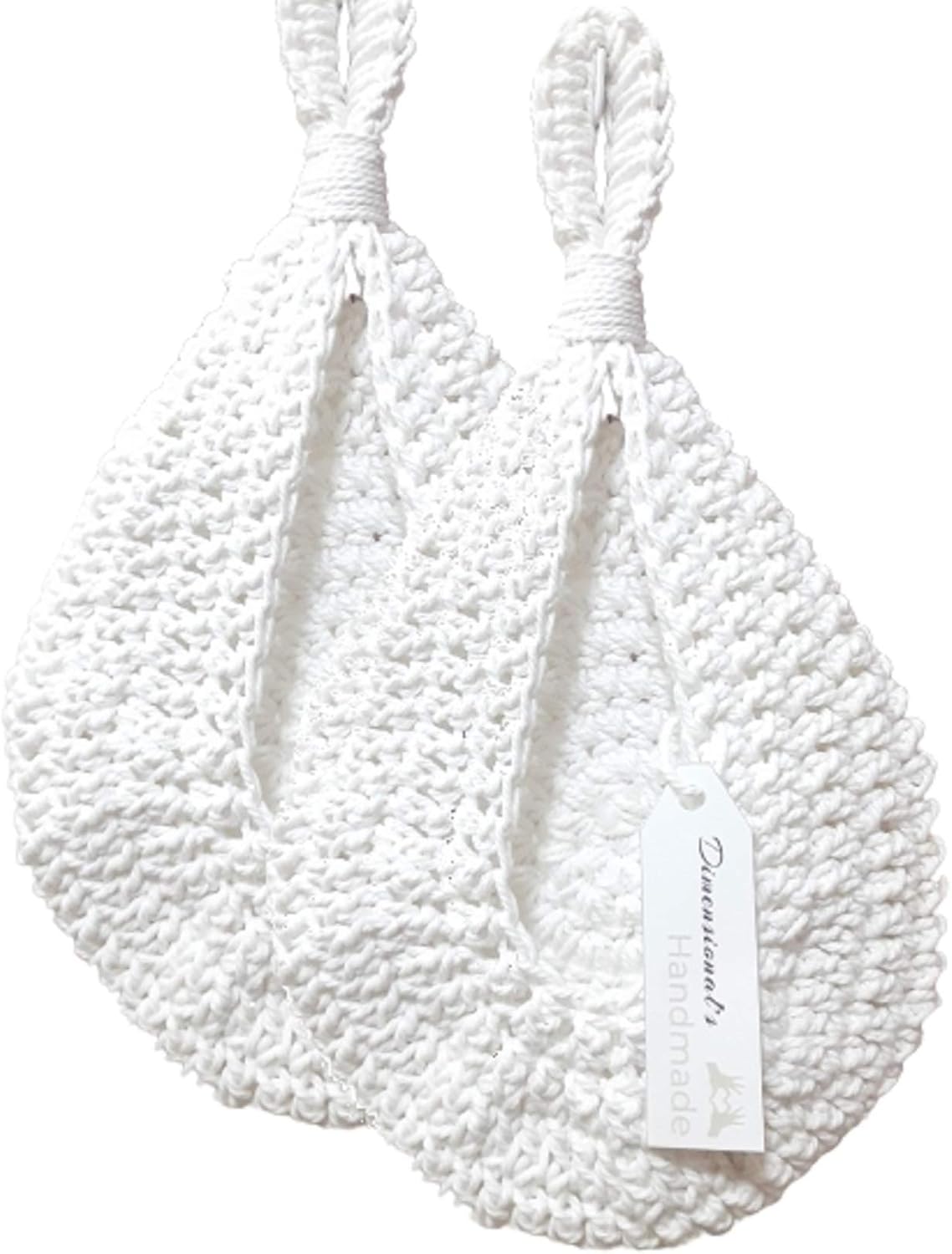 Teardrop Hanging basket. 100% Handmade in USA. Wall Organizer Decorative Indoor Outdoor Storage Kitchen Garden Vegetables Fruits Plants (Jute, Small-Large)