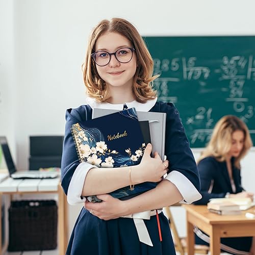 Miniatura 7 de Cuaderno de espiral  Paquete de 3 cuadernos encuadernados en espiral, tamaño A5, cuaderno de diario con papel grueso, 160 páginas por cuaderno, con