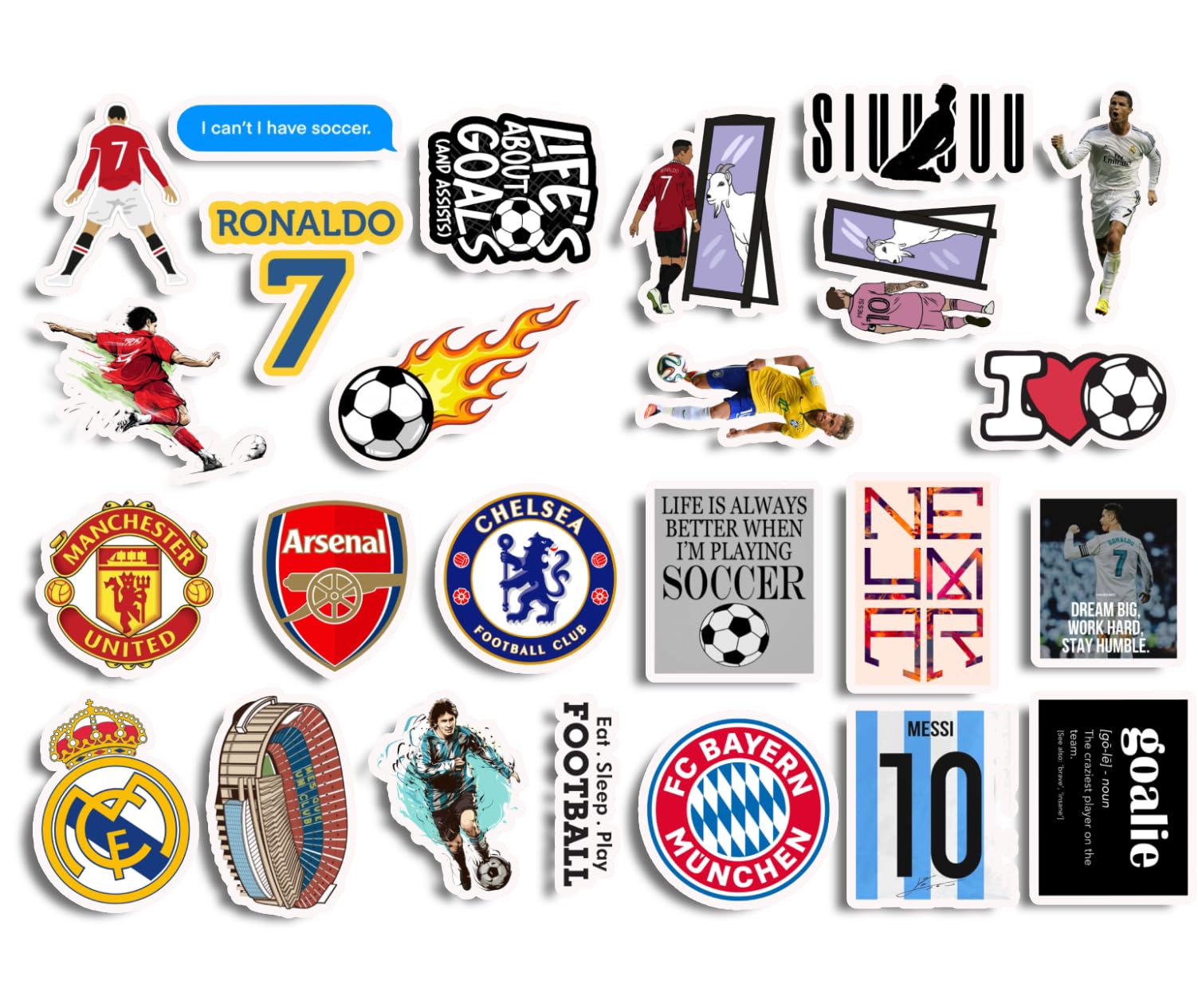 25pcs Football Soccer Sticker Hd Color Print with Scratch Resistance, Water-Resistence, Non Residue Removal. (B0CSTB9Q5B) Amazon Price History, Amazon Price Tracker
