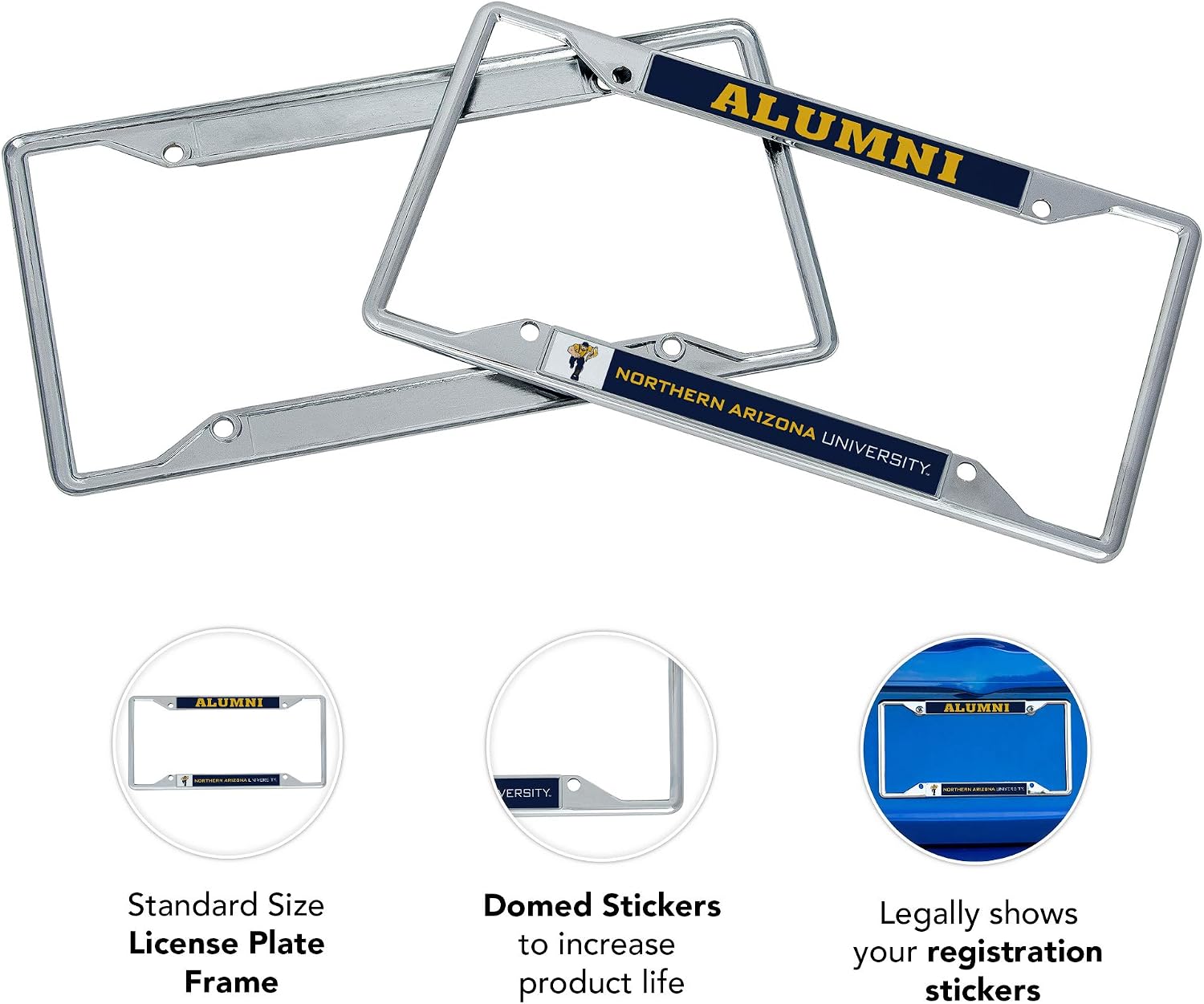 Desert Cactus Northern Arizona University License Plate Frame and Stickers Bundle Gift Set Lumberjacks NAU Decals image 4