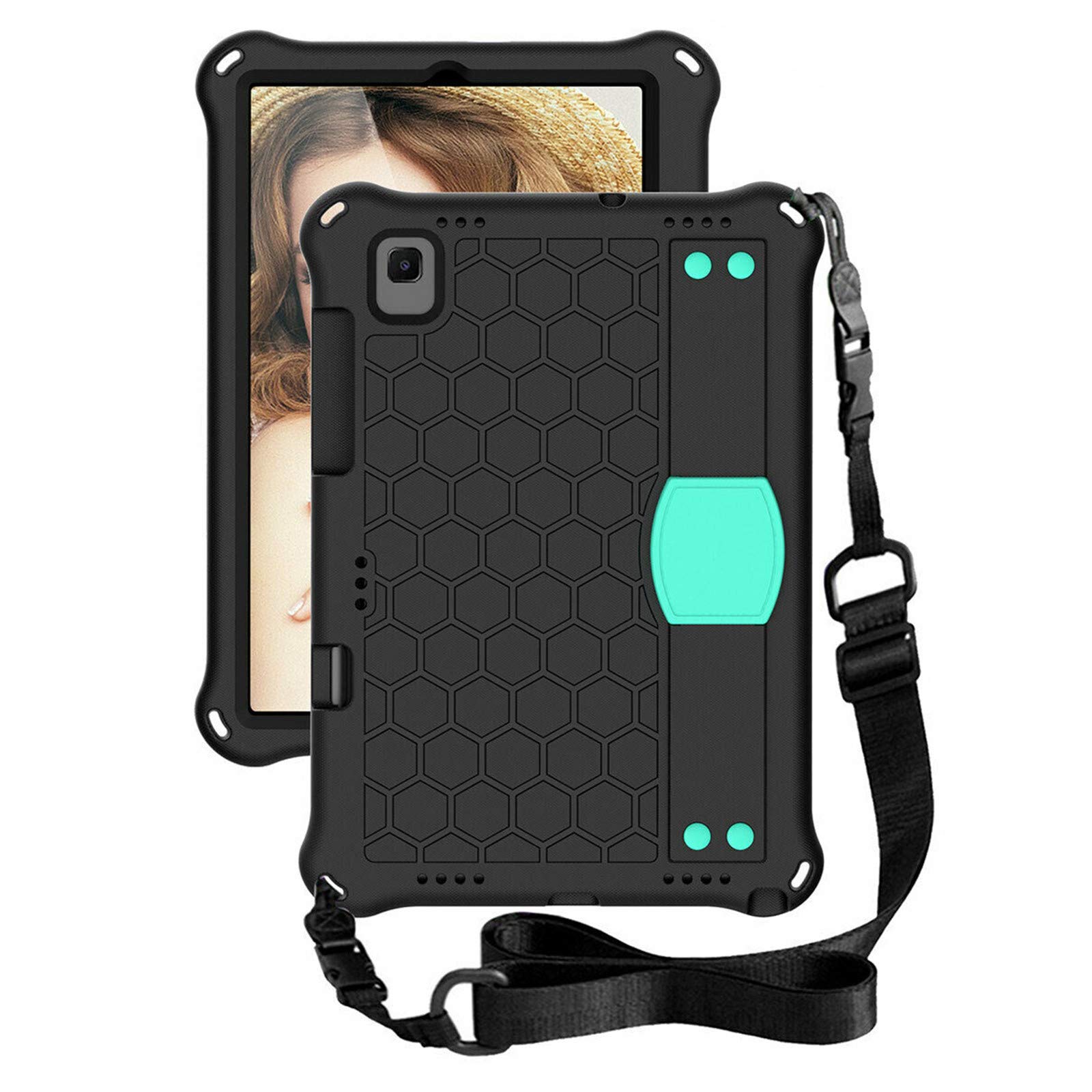 USIRIY Case for Galaxy Tab A7 10.4 2020 T500, Protective Case with Protective Belt Back Support Horizontal Placement Stand Function Ultra Thin Smart Case Shockproof Protective Case (I)