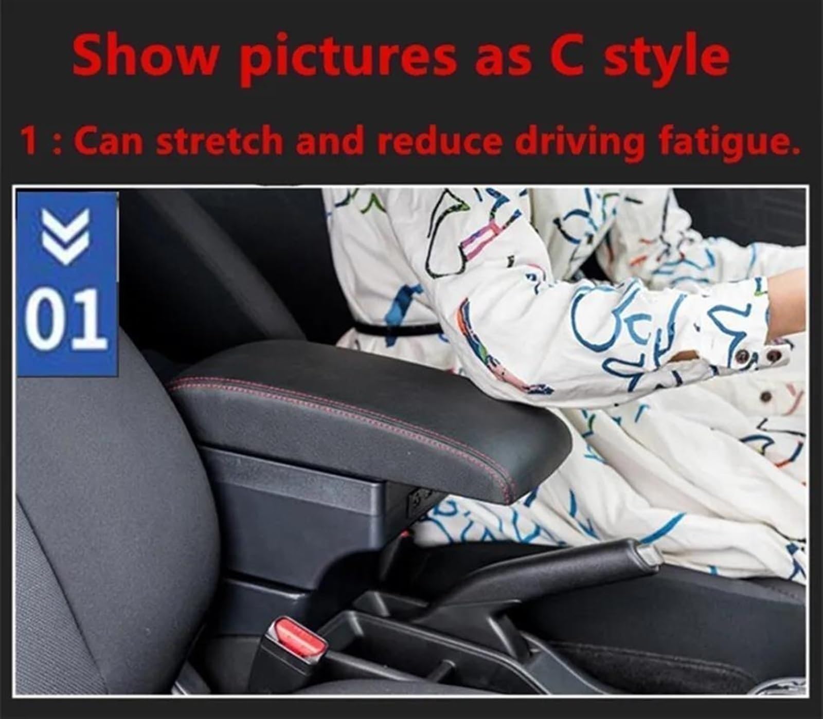 Compatible avec Ford Focus 2 MK2 : boîte de Rangement pour accoudoir Central réglable, Protection et Extension d'accoudoir avec 7 Ports USB.