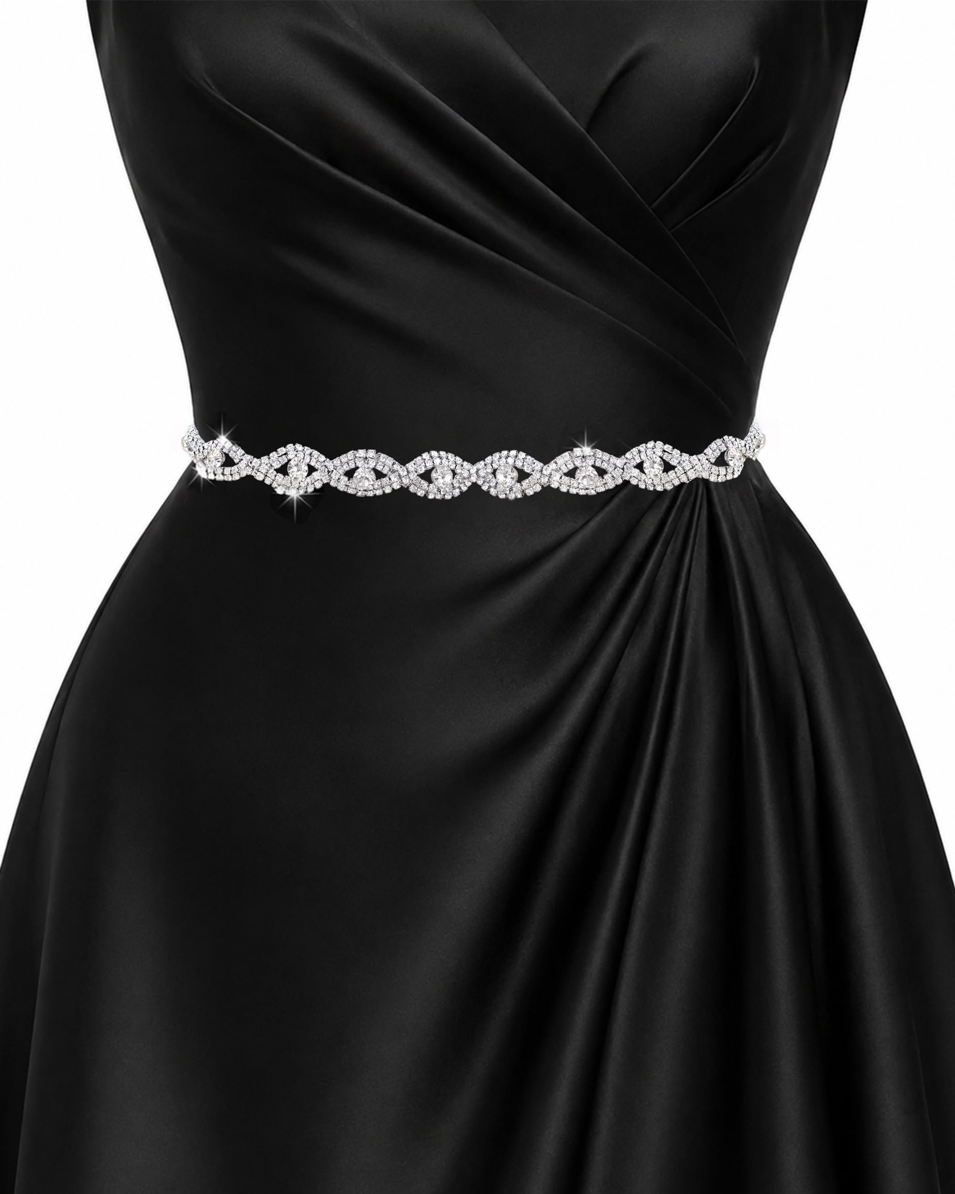 Photo 1 of Xiokyo Women's Rhinestone Chain Belt