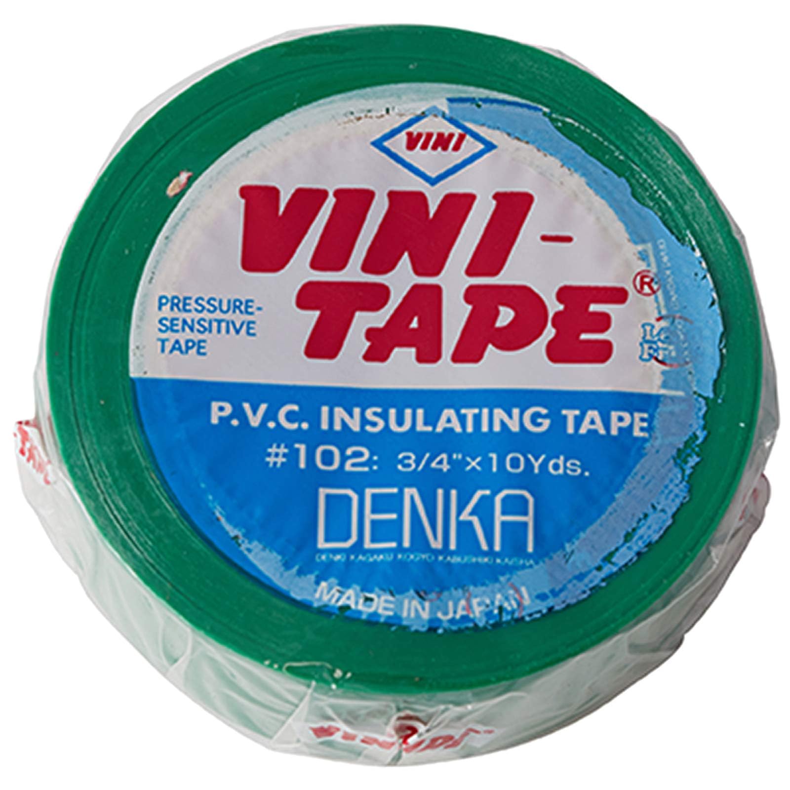 Vini Electrical Insulation Tape Japan Black Red Yellow Green Blue Y/G 10 pcs Bundle (Insulation Tape Green 10 Pcs)