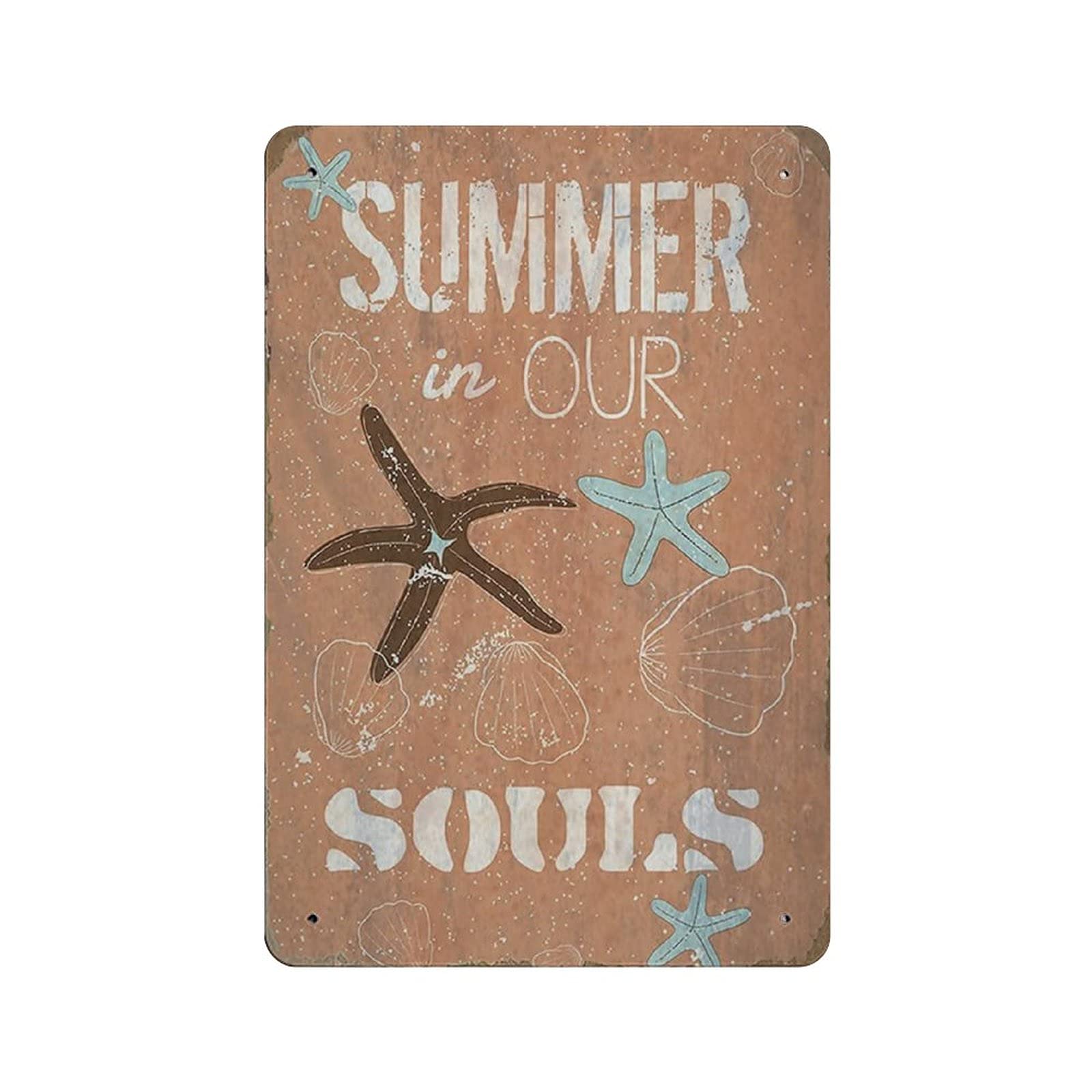 Metal Tin Sign Summer Is Our Souls Vintage Tin Poster Metal Sign Wall Decoration Country Kitchen Home Garage Decor 12"x8"