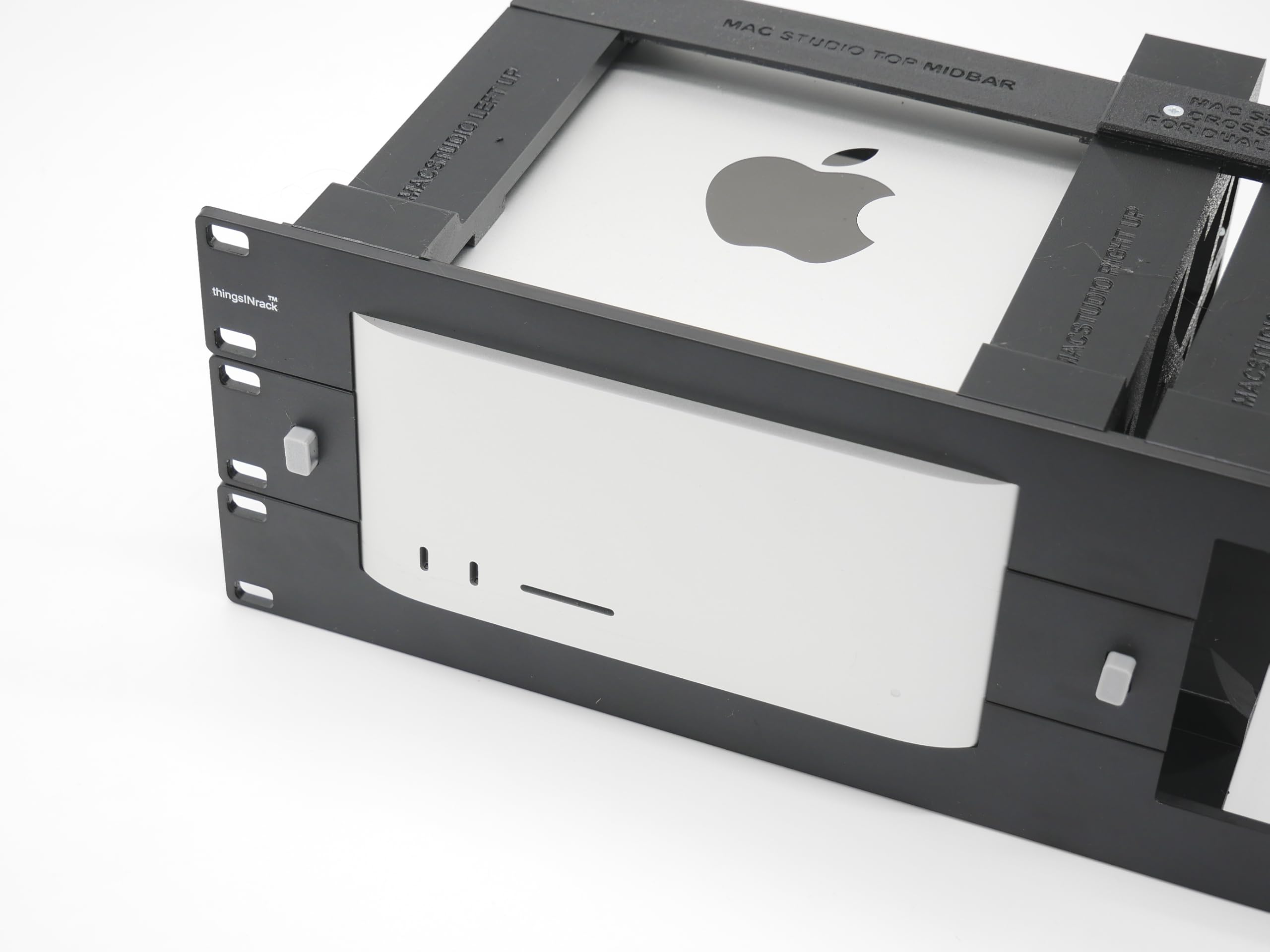 Rack Mount for 2 Mac Studio - Remote on/Off Button. New Improved Version 2