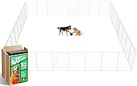 Vista 78 de FXW Rollick Unleashed corralito para perros en interiores, patio, campamento de casas rodantes, 40 pulgadas, 8 paneles para perros medianos y Blanco
