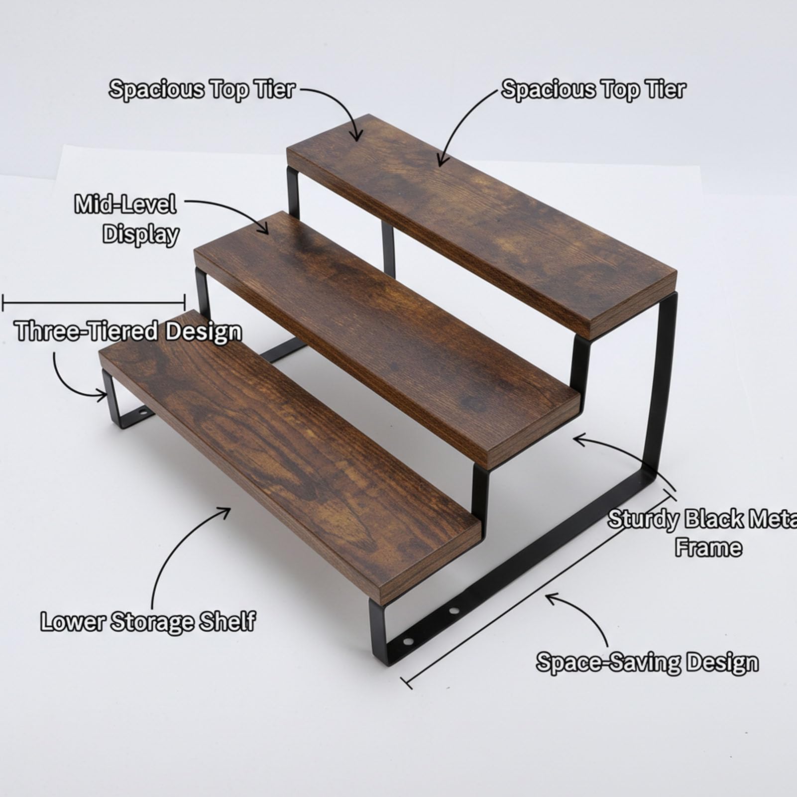Supporto Espositivo in Legno a Gradini Organizer per Profumi, Scaffale