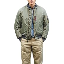 BAIMORE Unisex MA-1 Vintage Military Bomber Flight Cotton Jacket Workwear Outerwear for Fall and Winter Casual Wear