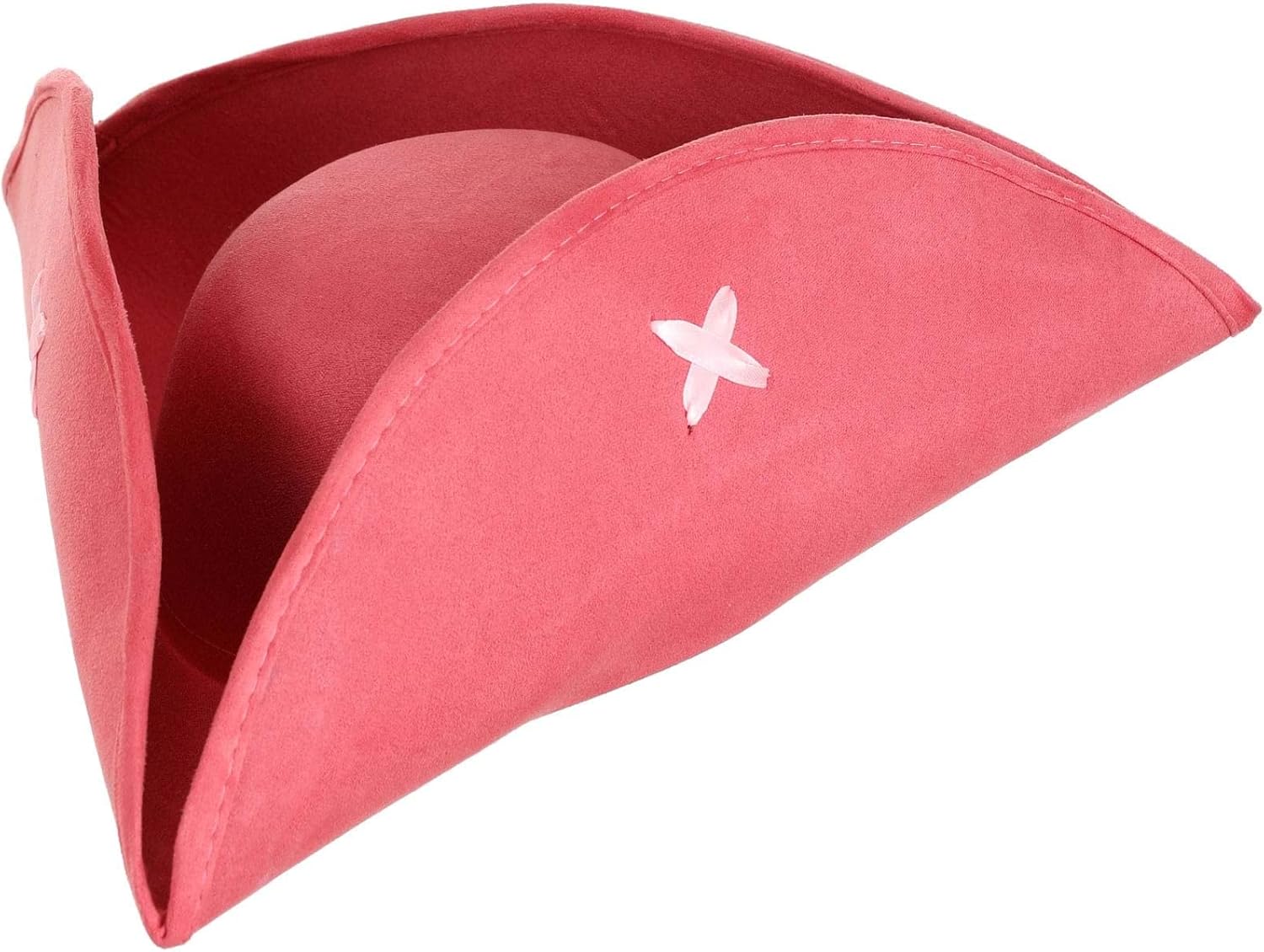 Fun Costumes Pink Tricorn Hat for Adults - Soft with Elastic Band, One Size Fits Most