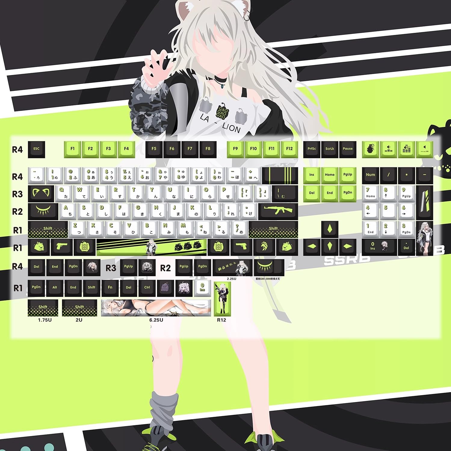 ヴァイス　獅白ぼたん　セット Amazon.co.jp: バーチャル キーキャップ PBT YouTuber vtuber 獅