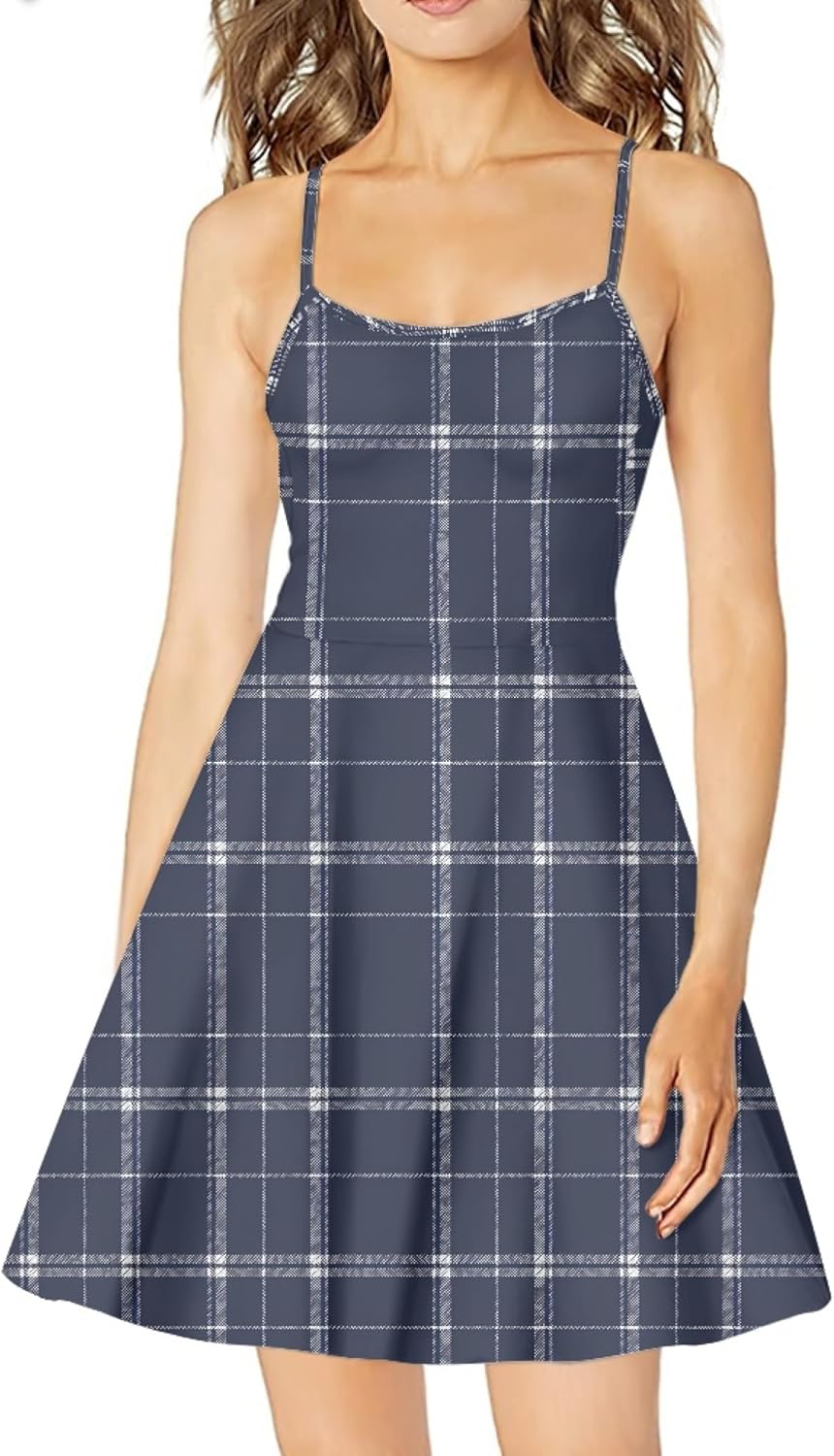 Womens Sundresses Spaghetti Strap Floral A Line Empire Waist Summer Fashion Hawaiian Cute Boho Casual Mini Dress - Image 6