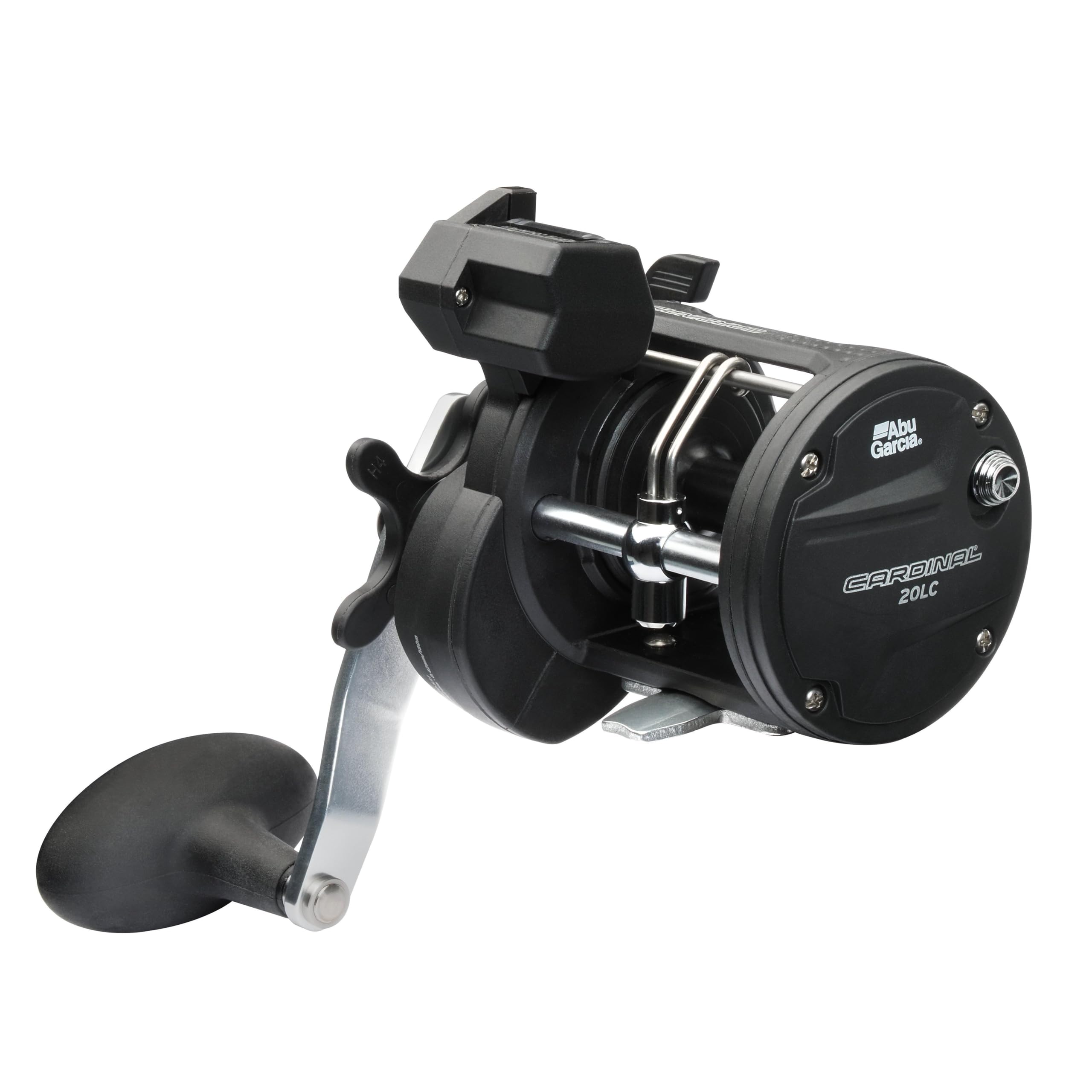 Abu Garcia Cardinal® Trolling Line Counter Carrete - Seguimiento de líneas de precisión, Capacidad de línea Alta, Agua Dulce y Salada, salmón, Lucio y Trucha de Lago, Black, 20 LC | Right Hand