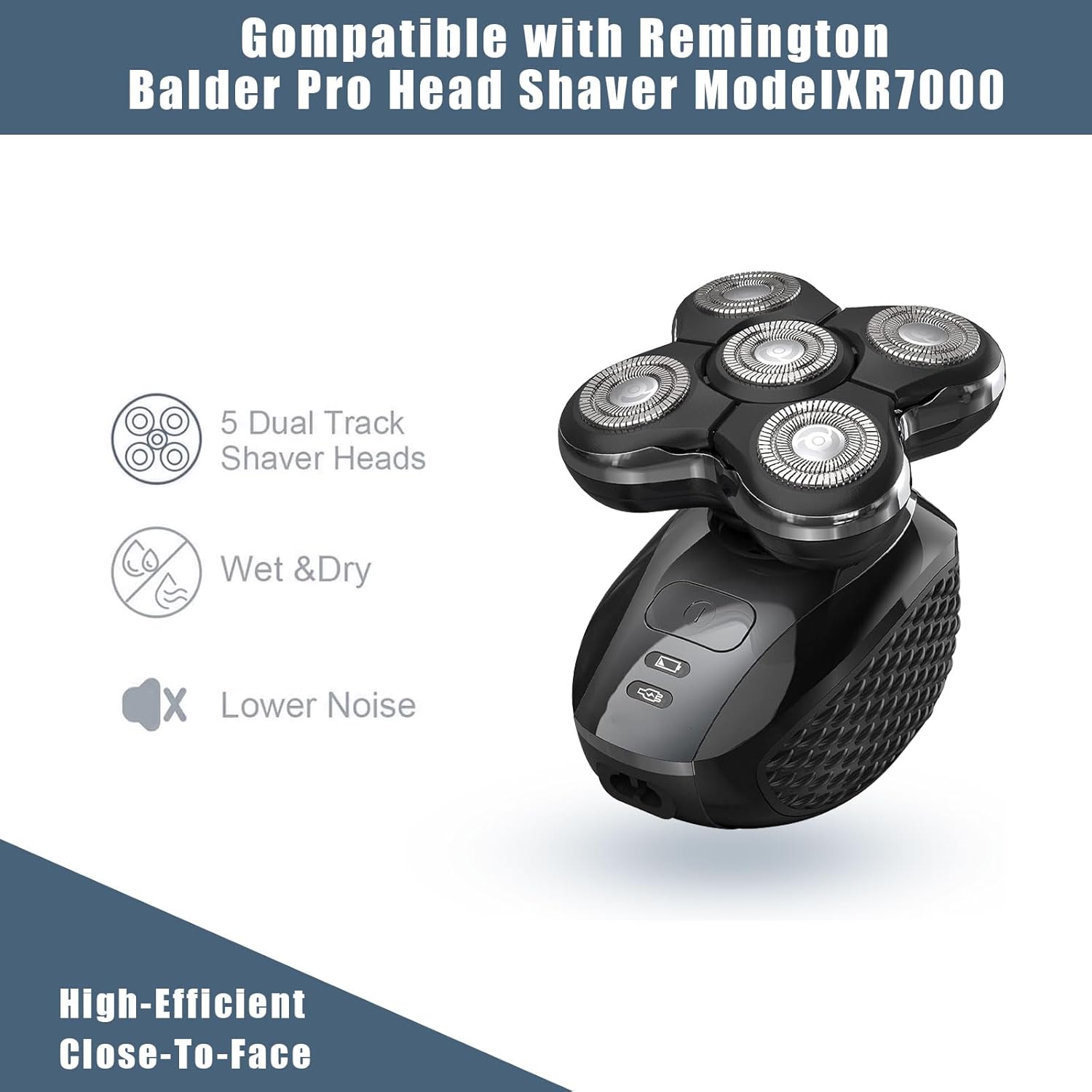 Shaver Replacment Heads Compatible with Remington Balder Pro Head Shaver Model XR7000, for Bald Men (4 Pack)