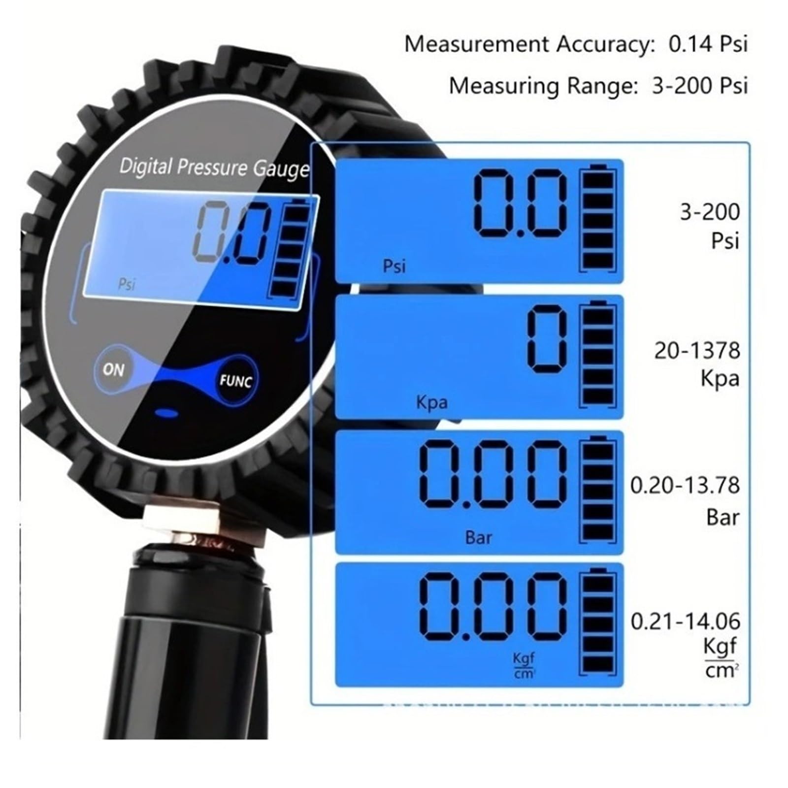 Regulator ciśnienia, 2 Szt. Przełącznik Ciśnienia, LCD Pompa Do Pompowania Samochodów Przyrząd Testowania Opon Miernik 200 PSI, do pistoletu natryskowego