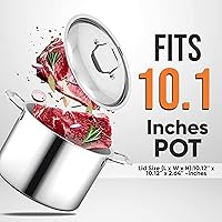 Vista 3 de Nutrichef Tapa de olla de acero inoxidable, resistente y duradera, resistente a las manchas, tapa de olla para saltear con asa, funciona con ollas