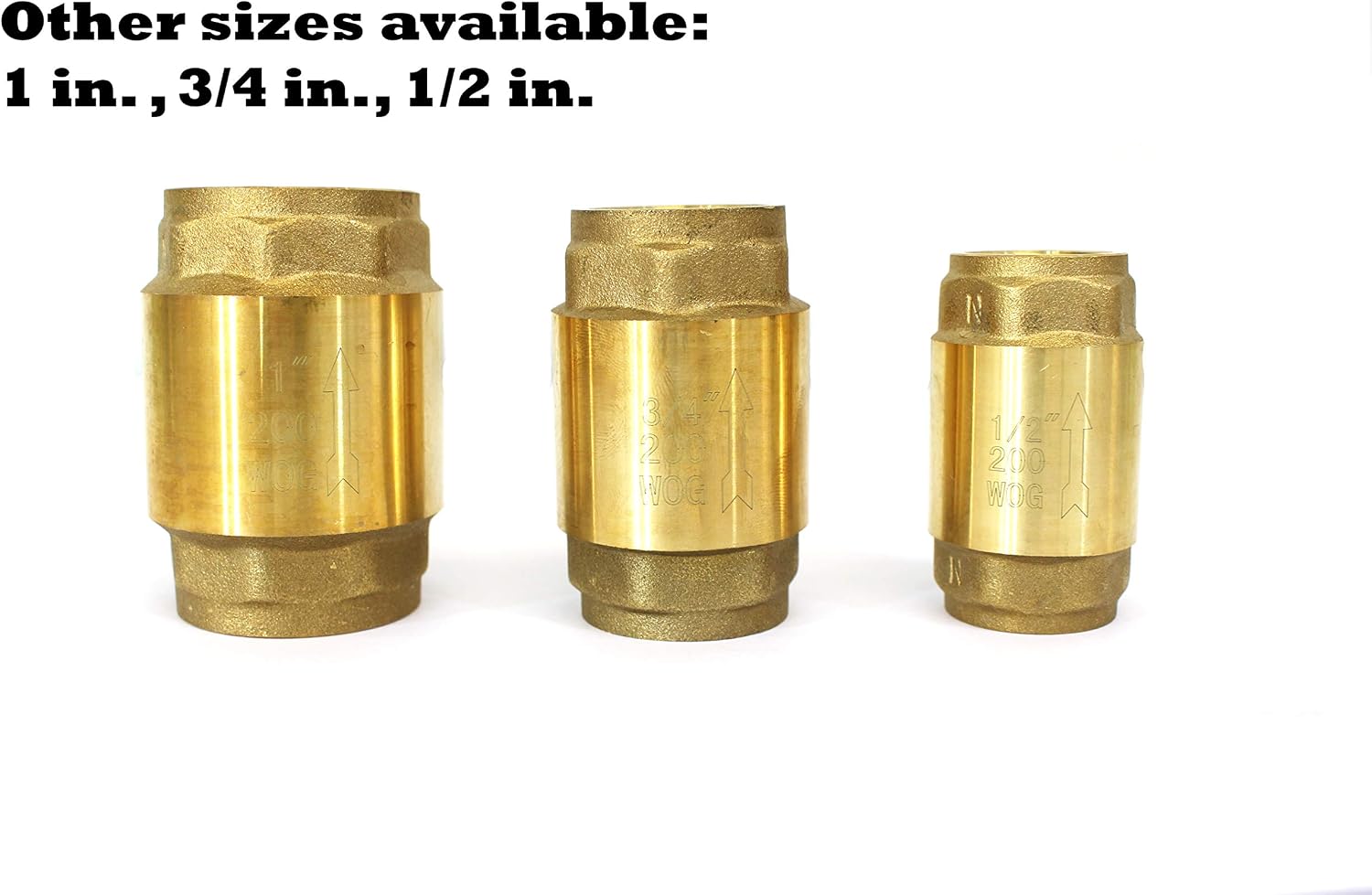 CMI Inc 1 Inch Brass Spring Check Valve,1 in. X 1 in. FNPT,200 WOG,Backflow Preventer,For Tankless Water Heater,Pressure Pumps,Boilers,and HVAC Systems (1 inch)