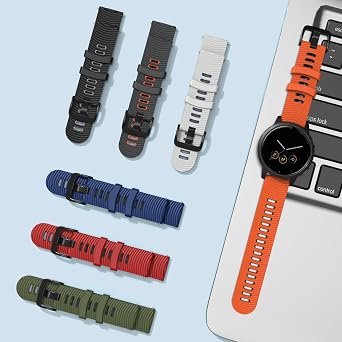 ISABAKE 22mm Silicone Watch Strap for Garmin Venu 2 3 45mm/Vivoactive 4