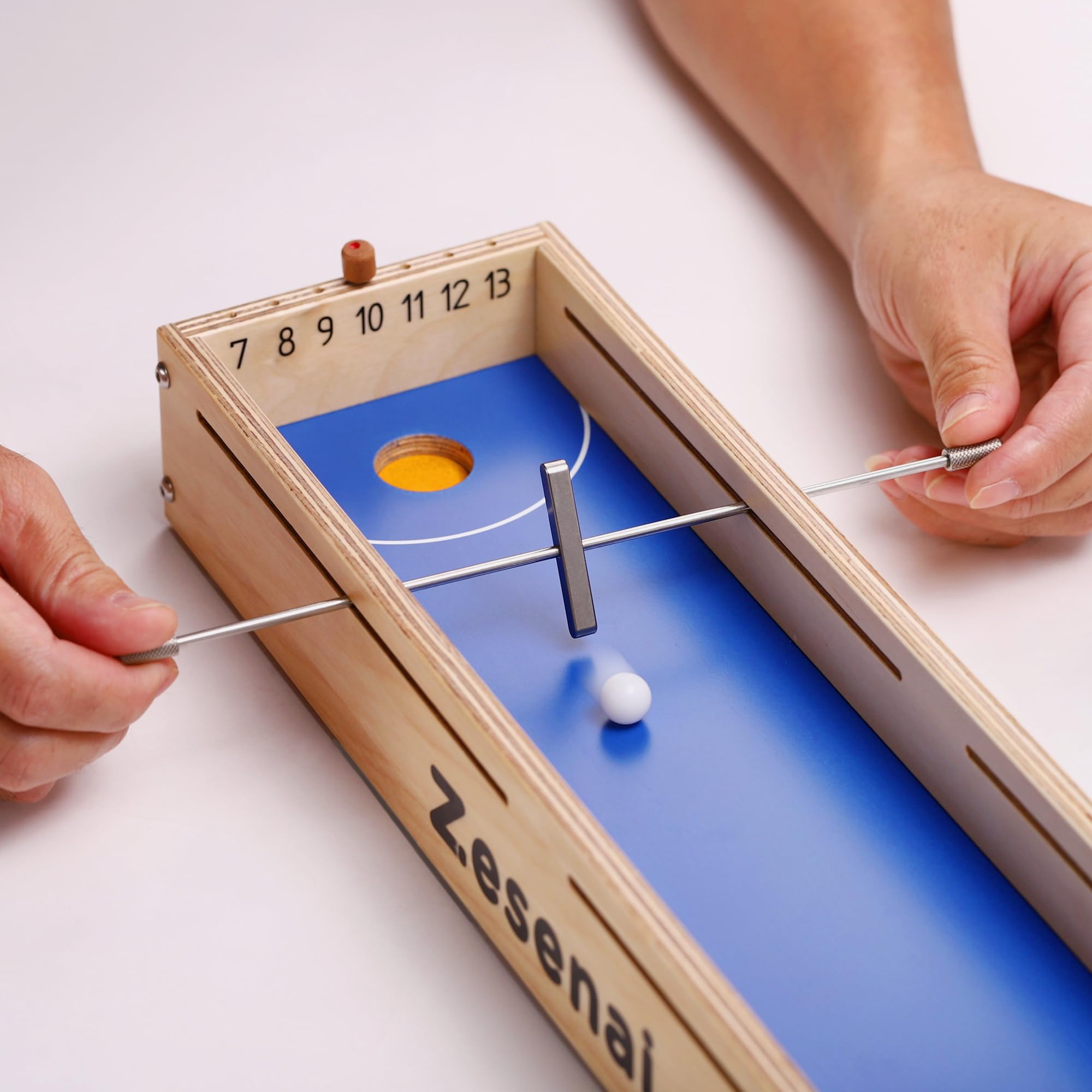 Micro Football – Mini calcio da biliardino per 2 giocatori, duello di abilità da tavolo con azione in stile calcio e hockey, per la notte di gioco in famiglia e il gioco competitivo
