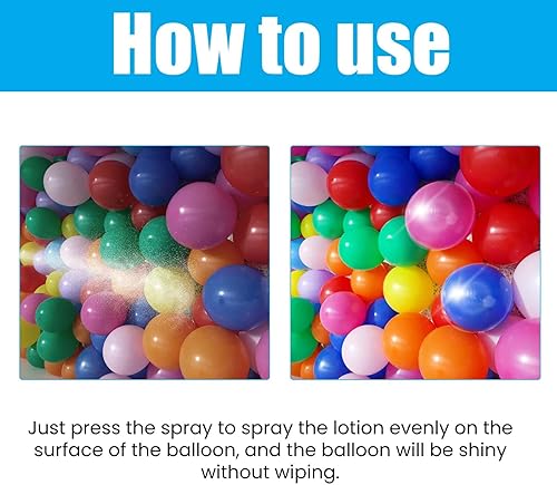 Miniatura 7 de Spray de brillo para globos, 3.4 fl oz, aerosol de brillo para globos, globos de látex ultra brillante, aerosol de brillo para globos, para