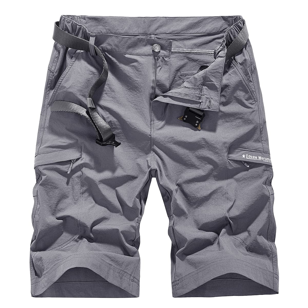 Quick Dry Cargo Hiking Strectchy Shorts Men's Outdoor Summer Causal Work Multi-Pocket Short (No Belt)