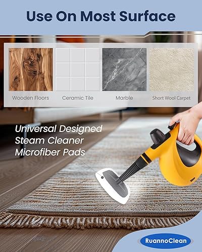 Miniatura 5 de Paquete de 12 paños universales de microfibra para limpiador de vapor de mano, accesorios de limpiador de vapor, almohadillas reutilizables para