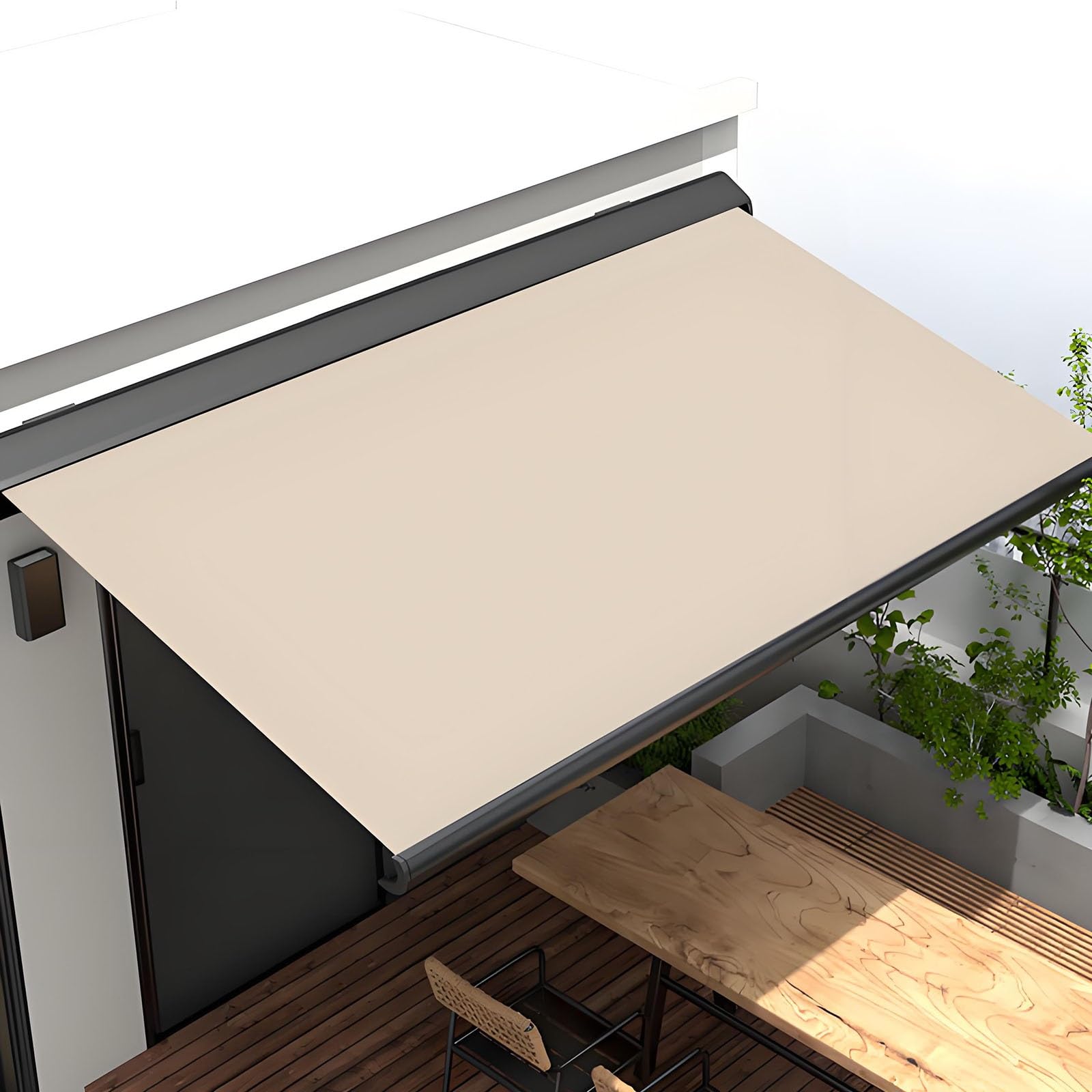 Tela para toldo retráctil de patio ideal para crear sombra en balcones y terrazas pequeñas