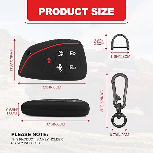 Miniatura 2 de Protector inteligente para llavero de silicona compatible con GMC Sierra 2022 2023 y Chevy 2022 2023 funda de goma de silicona para llavero (2