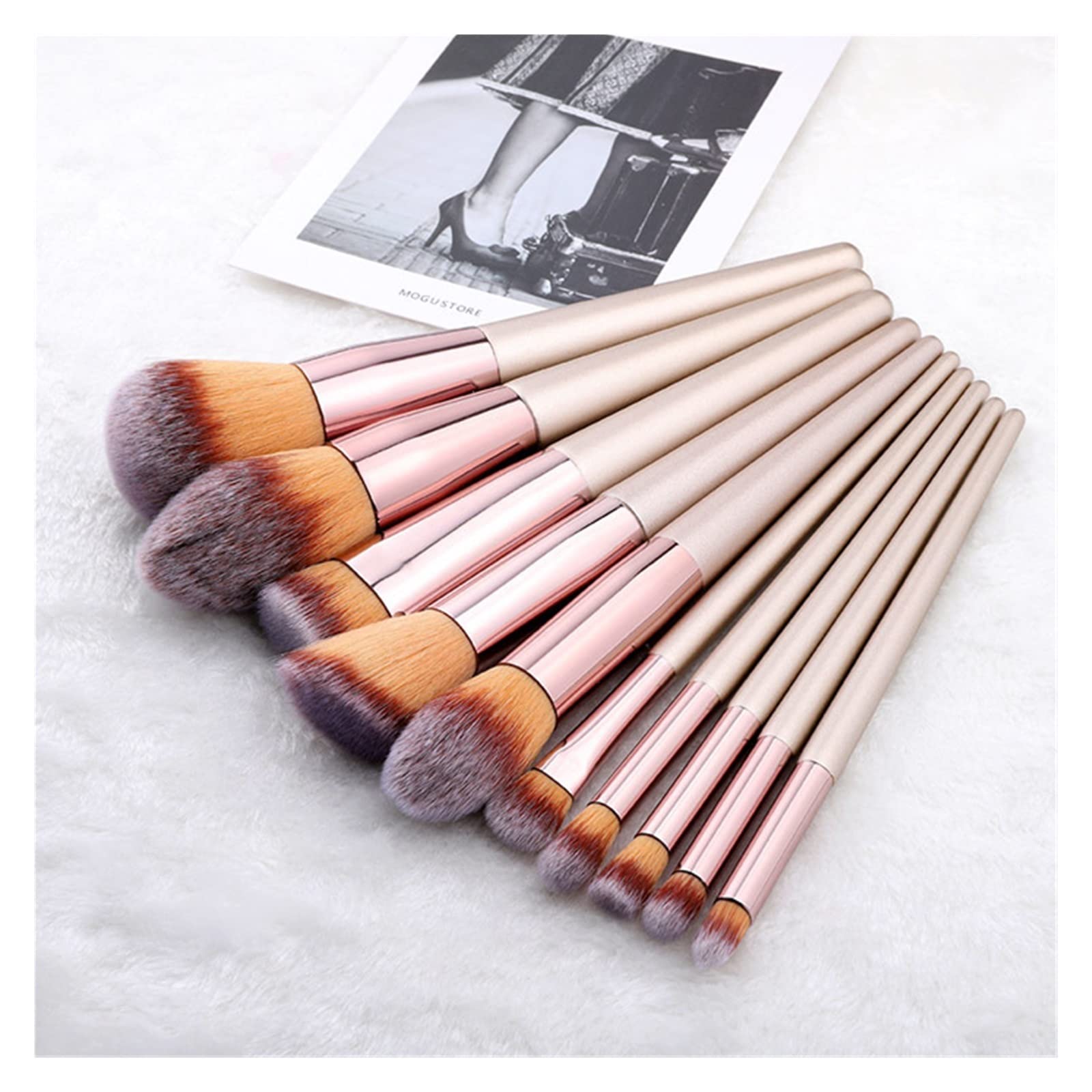 10 Pezzi Pennelli for Trucco Kabuki impostati for fondamenta di Blush in Polvere Concealer Concealer Make Up Cosmetics Beauty Strumenti di Bellezza (Handle Color : 10 PCS)