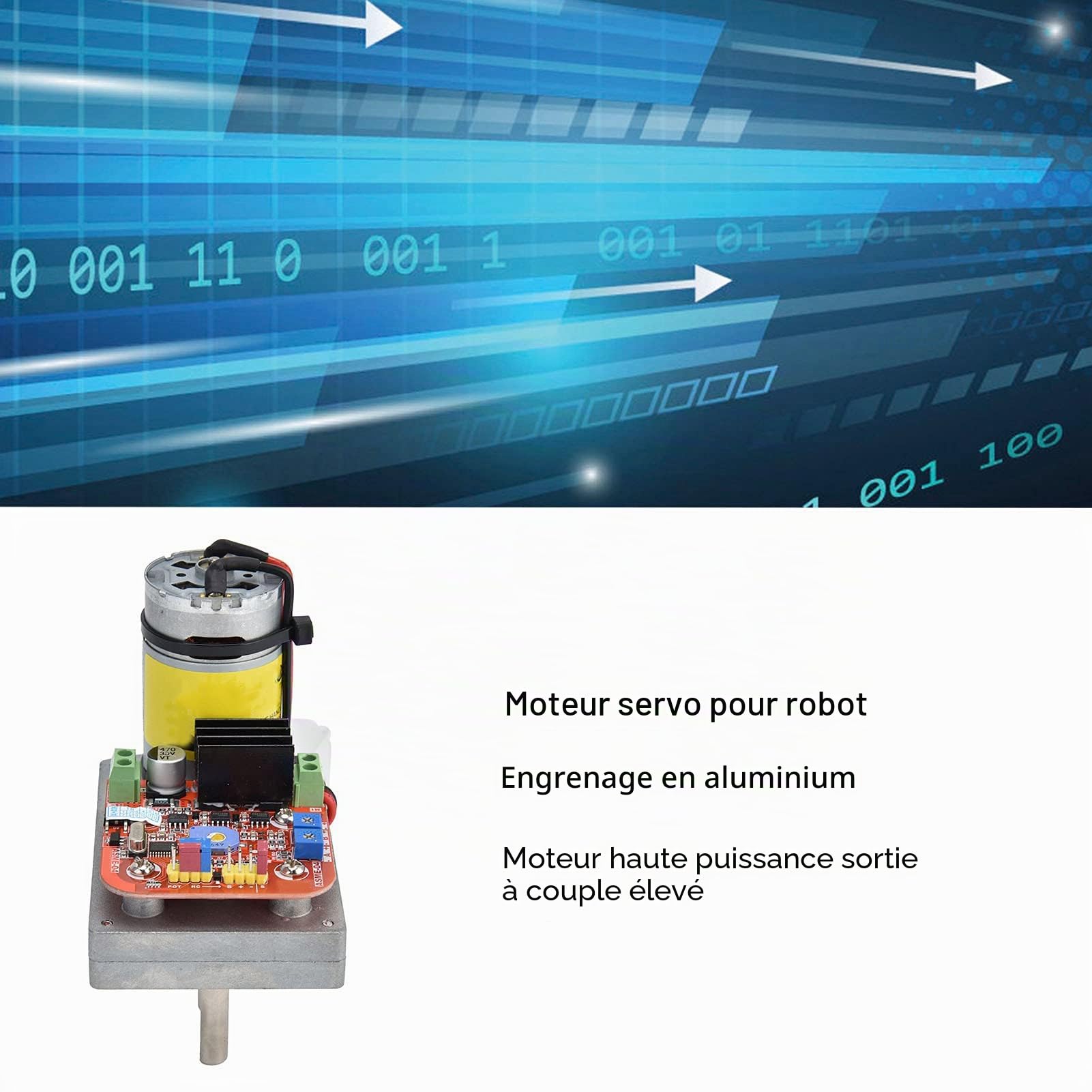 Servomoteur, Servomoteur de Robot en Alliage D'aluminium Couple élevé 380kg 24V, Compatible avec Les Systèmes à Distance, pour Futaba, JR, Hitec, Robot, Bras Robotiques, RC