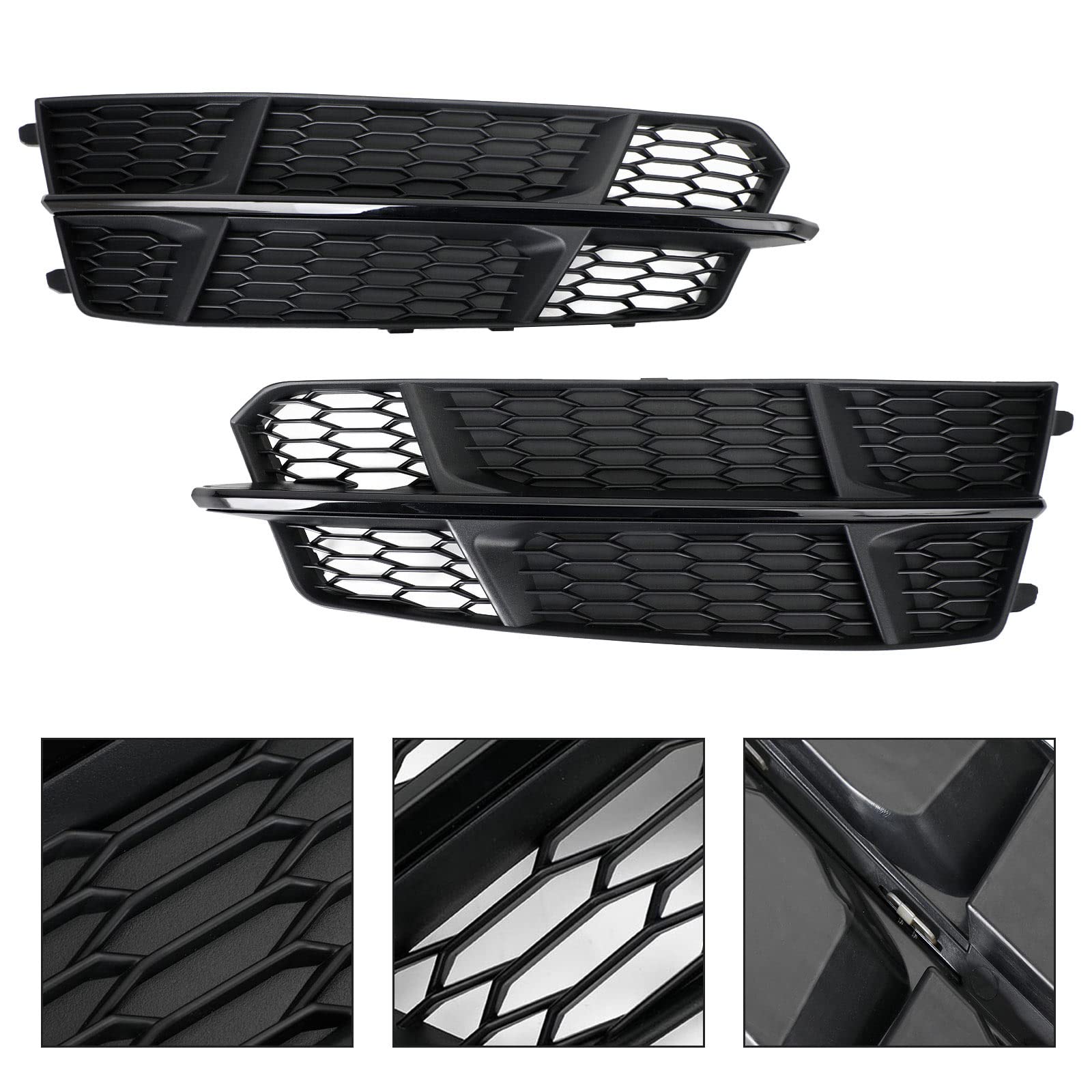 Griglia paraurti Anteriore Front Bumper Lower Grille Fit for Audi A6 C7 S-Line 2016-2018 Matt Black (No Logo)