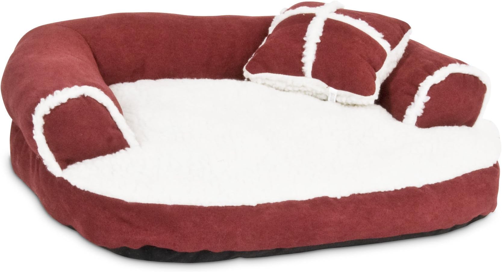 PetmateAspen Pet Sofa Bed with Pillow for Comfort and Support - One Size - Assorted Colors 20 by 16-Inch