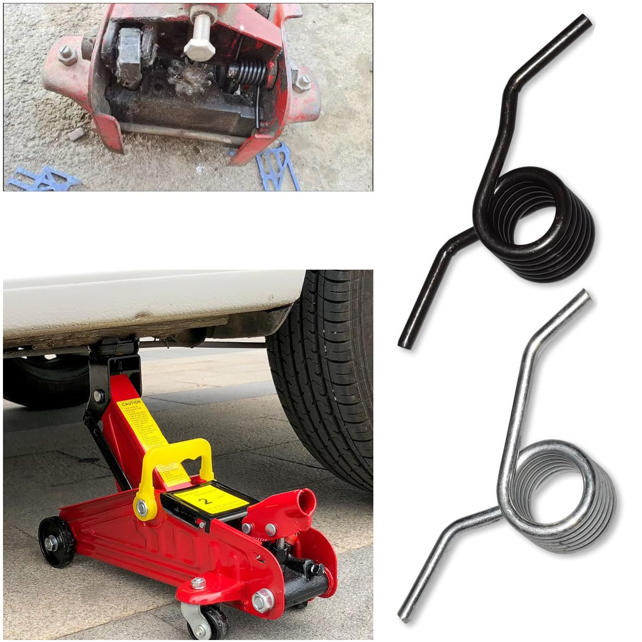 Zestaw 4 zapasowych podnośników hydraulicznych do podnośnika samochodowego, 3 tony, sprężyna naprężeniowa do wózków hydraulicznych, wytrzymały podnośnik podłogowy, niskoprofilowy, z kółkami, do