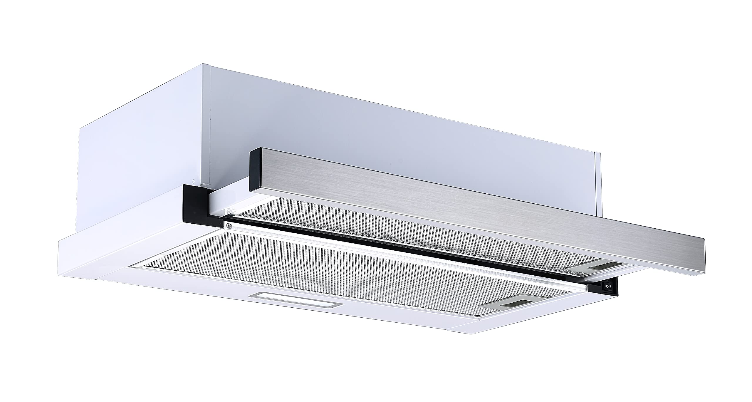 Respekta Dunstabzugshaube 60 cm Edelstahlgehäuse Weiß Abluft Umluft CH4138IXC 53–64 dB