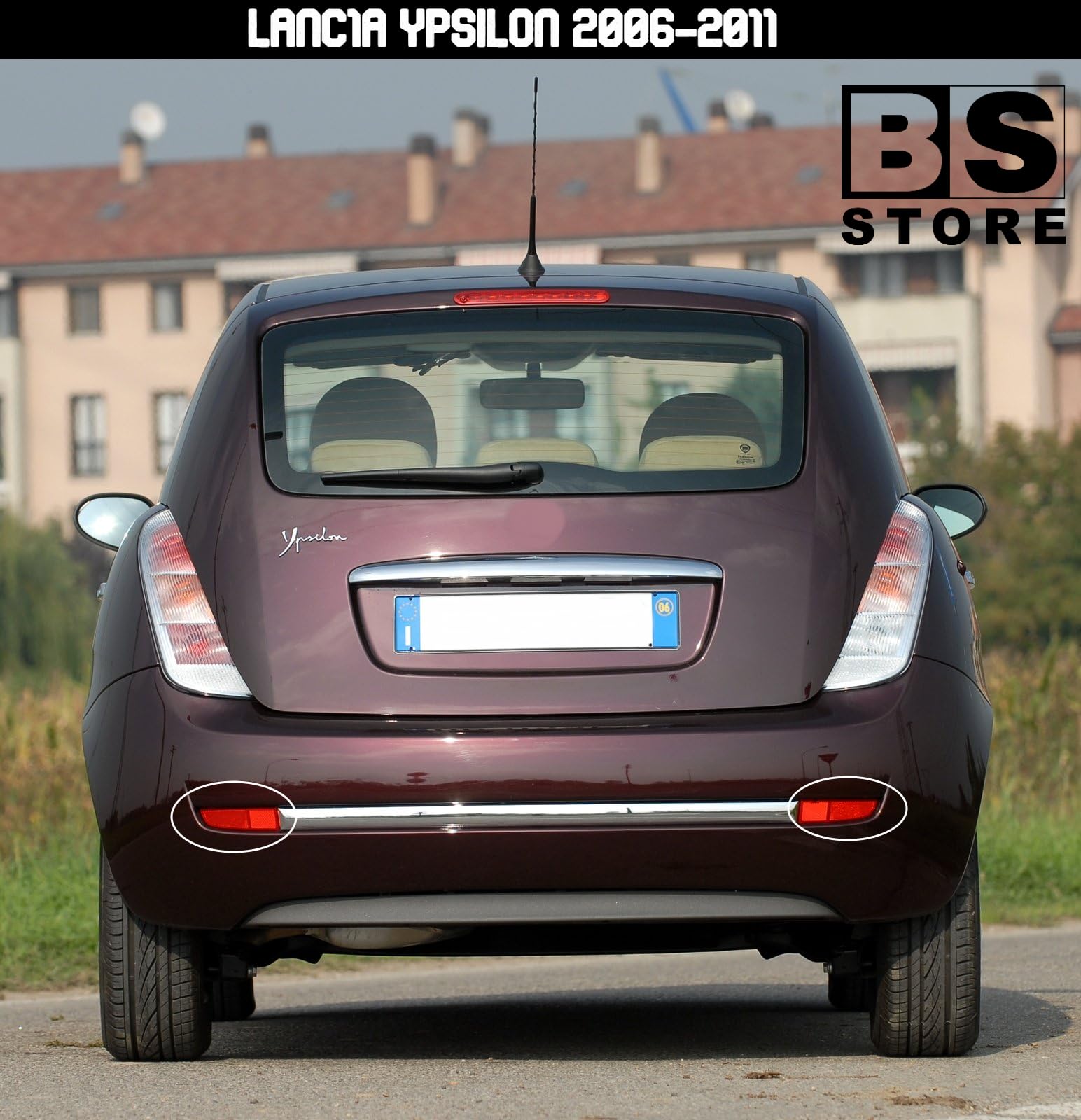 BSSTORE® Catadiottro Catarifrangente Posteriore Compatibile Con Ypsilon 2006-2011 (Sinistra)