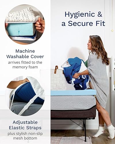 Miniatura 5 de ViscoSoft Cubrecolchón de 3 pulgadas de espuma viscoelástica tamaño matrimonial XL - Cubrecolchón seleccionado con ventilación de alta densidad