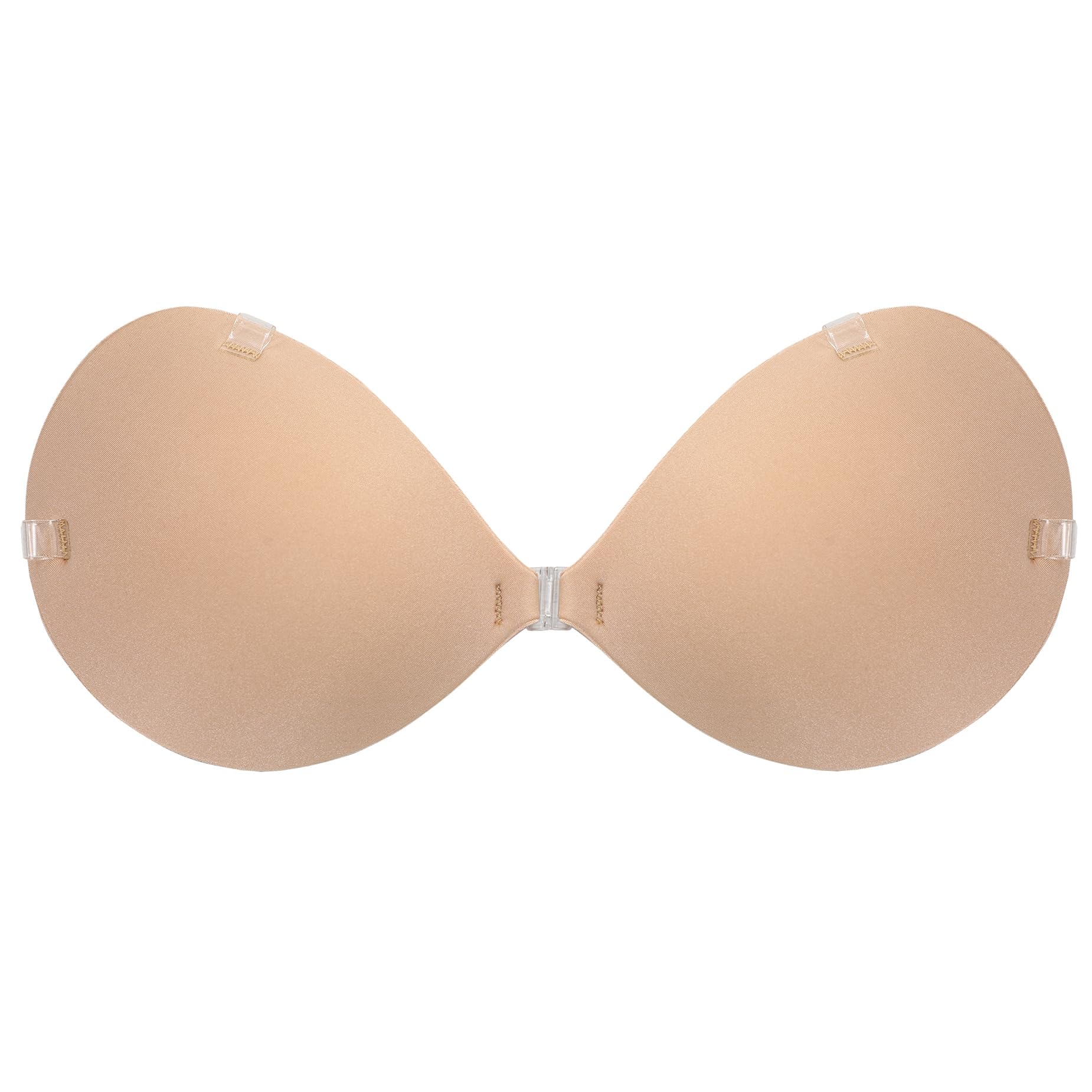 Bresdk Klebe BH 2 in 1 BH Trägerlos mit Transparentem Schultergurt Unsichtbare Bra für Rückenfreie Kleider Wiederverwendbarer Selbstklebend mit Push Up Silikon Bra