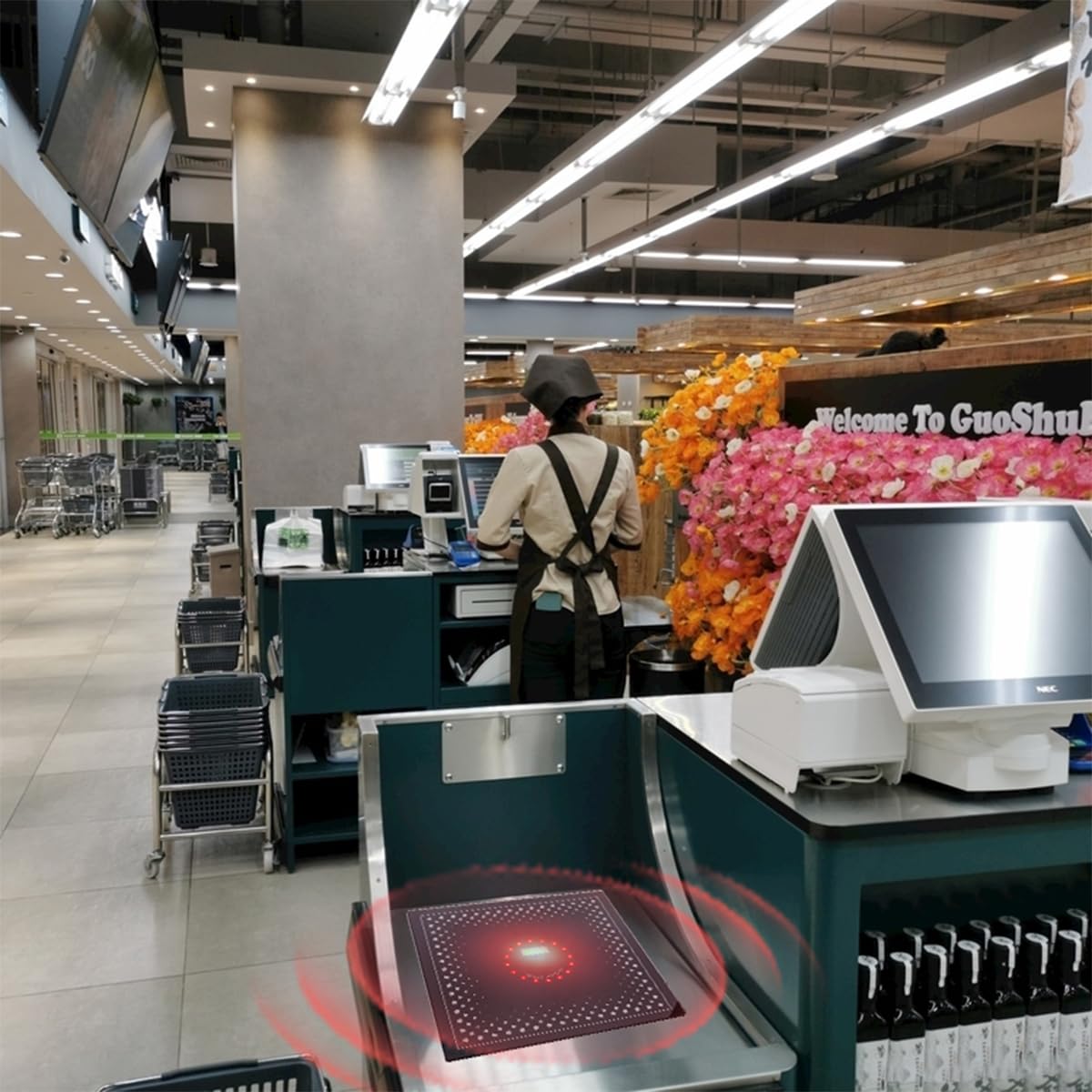 Disattivatore per Sistemi EAS 8.2Mhz, Attrezzature Anti-Volo Retail con Allarme Suono e Luminoso, Contatore LED, Dispositivo Anti-Volo Plug & Play per Sistema Tag Checkpoints