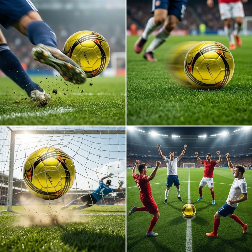 Sports Ballon de Football, Taille 5, Poids Officiel, pour Adolescents et Adultes, avec Pompe, pour l'intérieur et l'extérieur