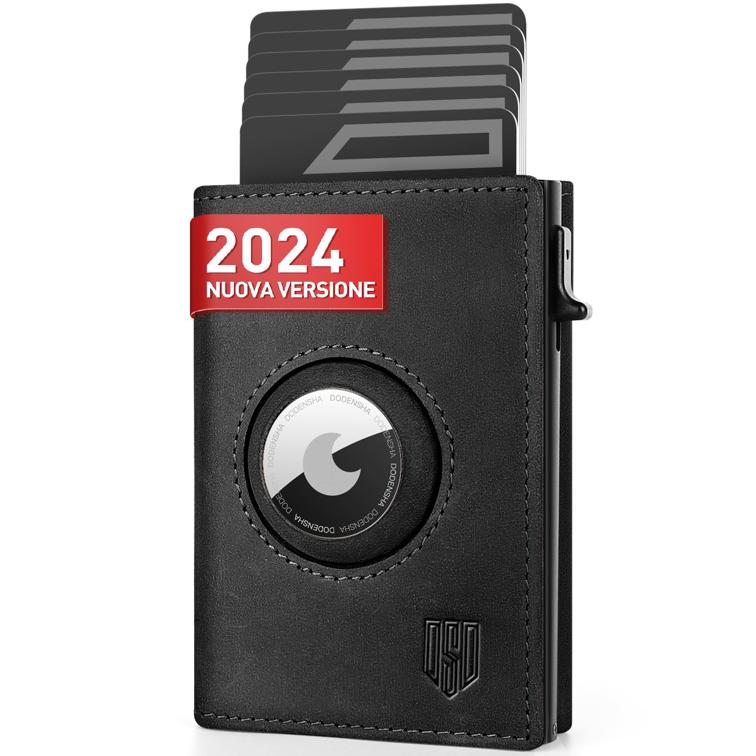 DODENSHA® MagSnap Airtag Portafoglio Uomo con protezione RFID I Portafoglio piccolo I Portafoglio intelligente piccolo per 10+ carte I Porta carte di credito I Portatessere uomo tascabile